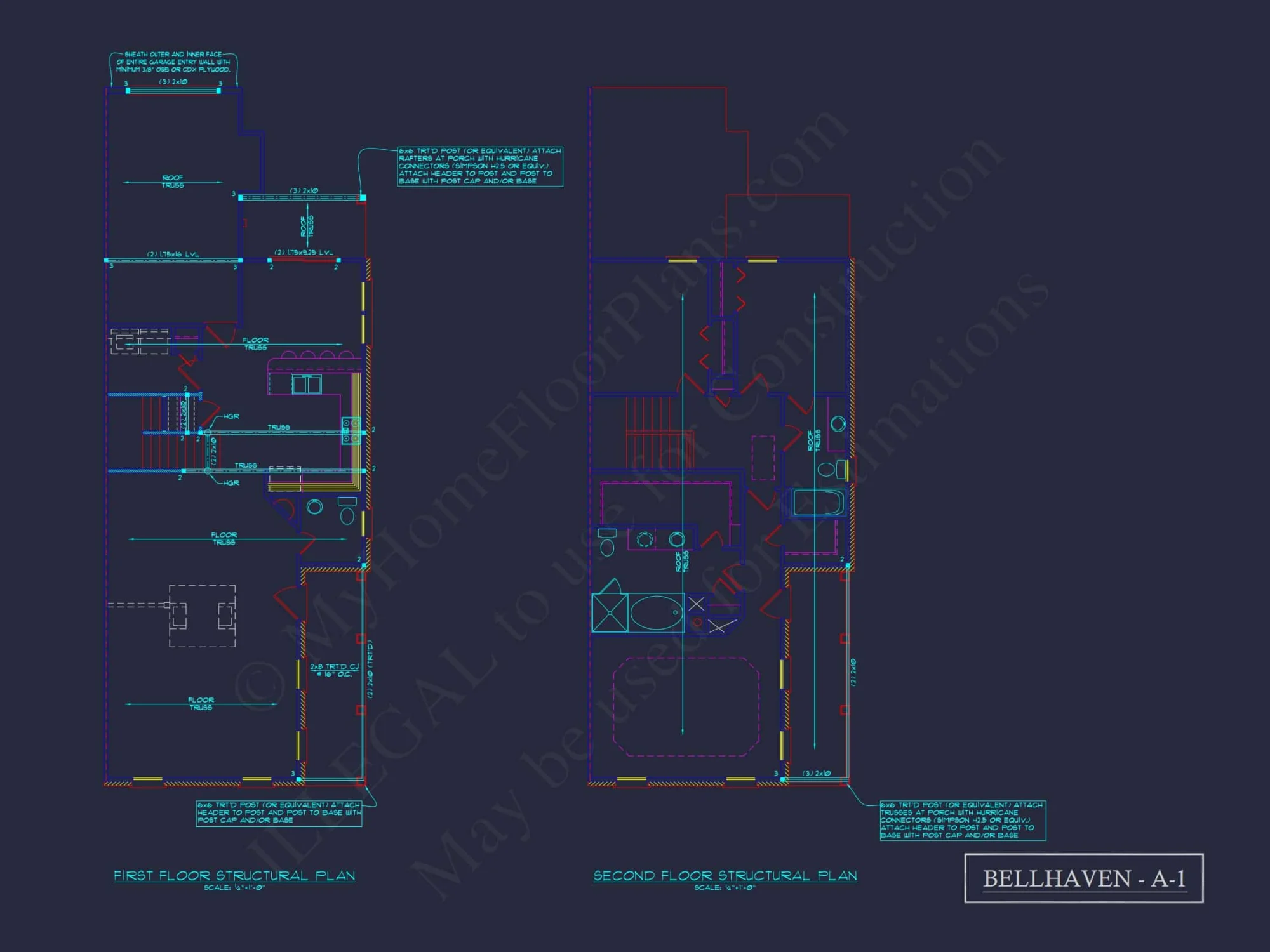 Colonial Revival Townhome CAD Floor Plan & Rear Entry Garage