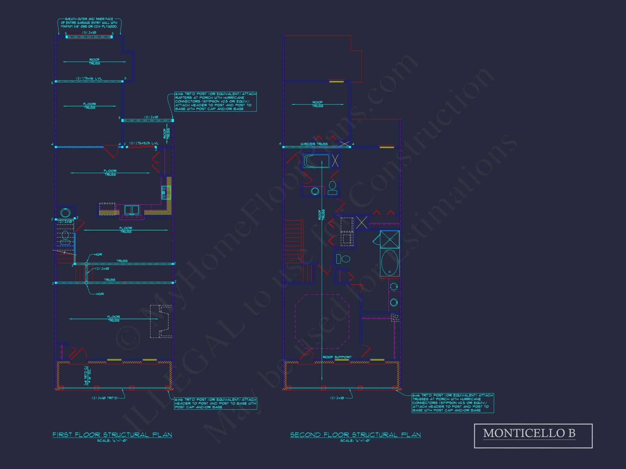 Colonial Revival Townhome CAD Floor Plan & Rear Entry Garage
