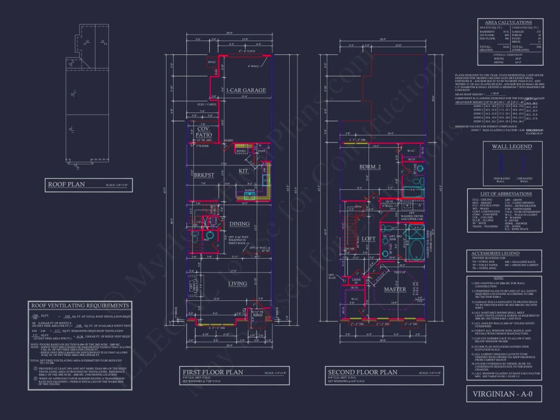 Colonial Revival Townhome CAD Floor Plan & Rear Entry Garage