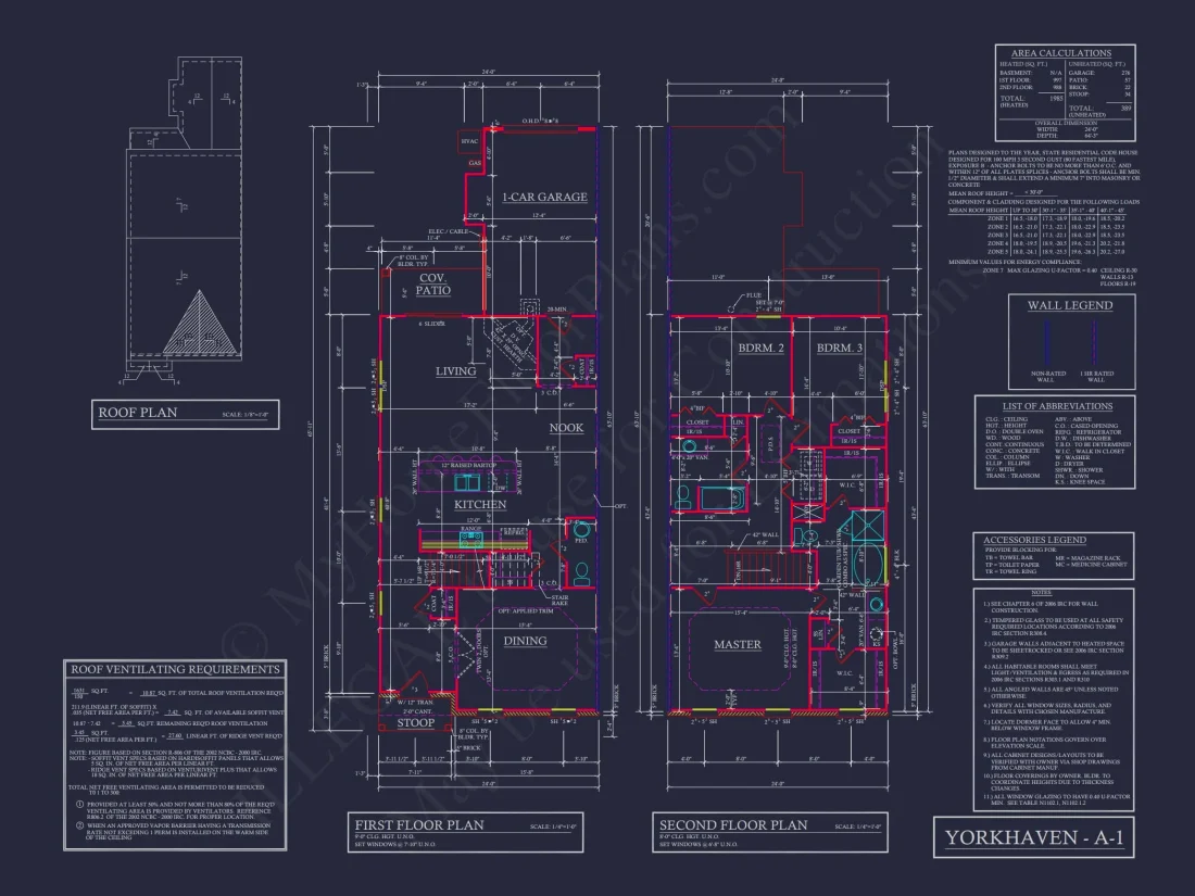 Colonial Revival Townhome CAD Floor Plan & Rear Entry Garage