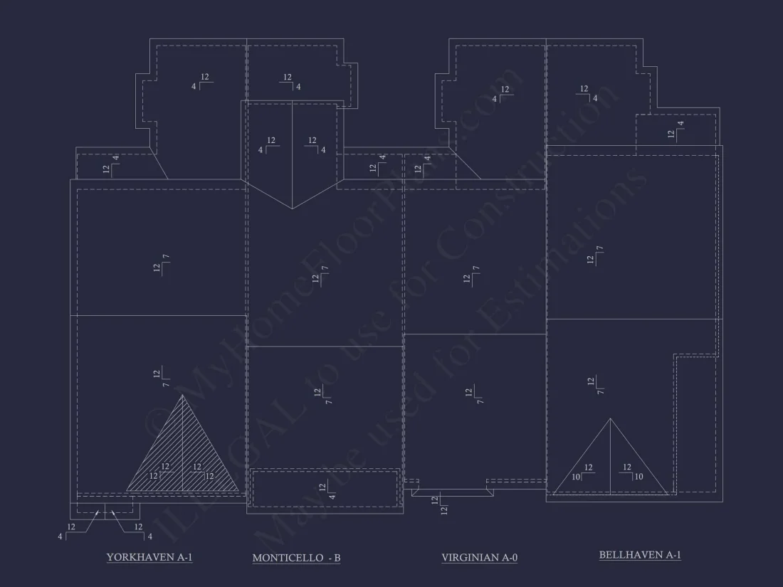 Colonial Revival Townhome CAD Floor Plan & Rear Entry Garage