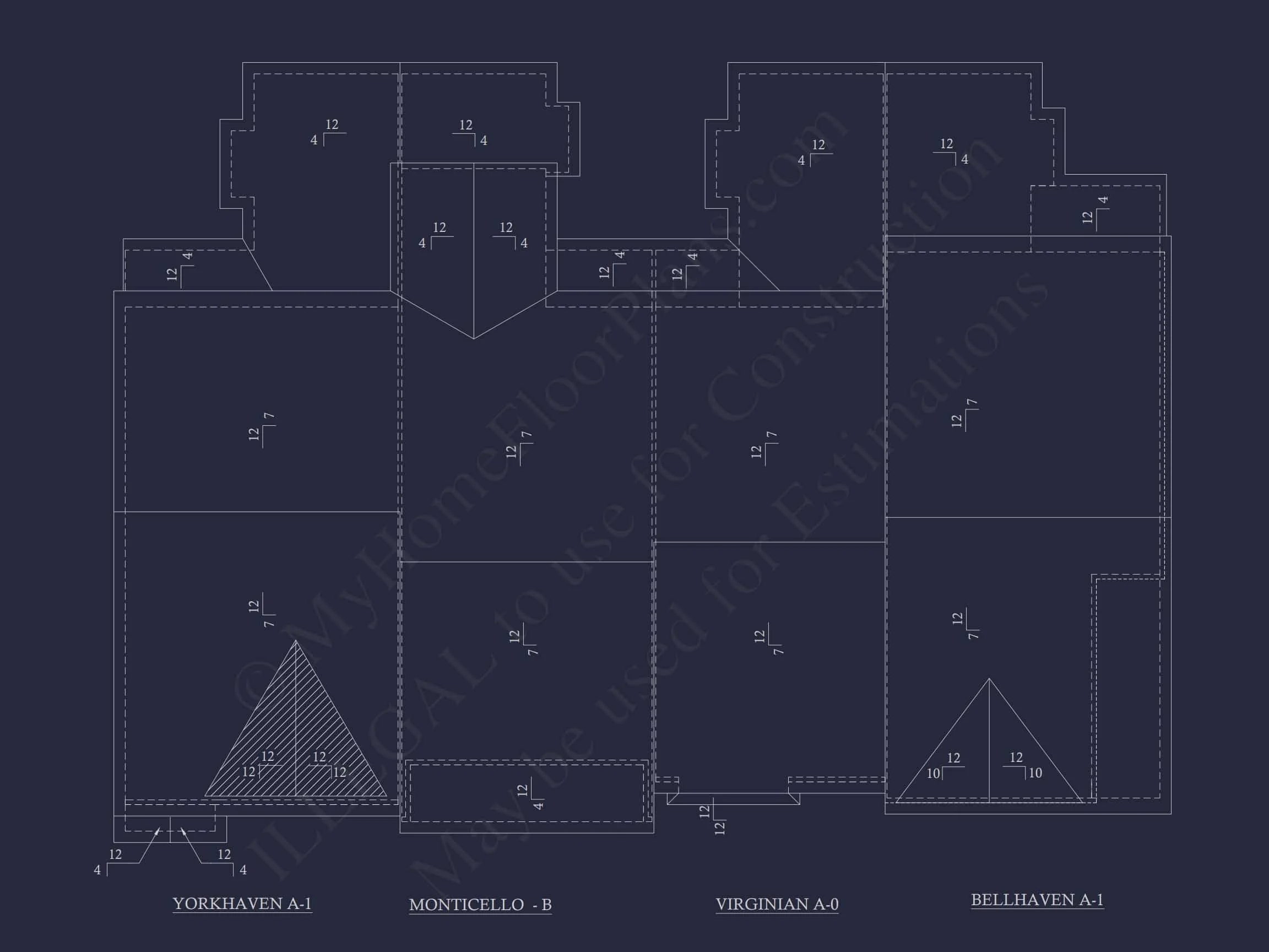 8-1395 BLDG 3 TOWNHOUSE PLAN -Colonial Revival Home Plan - 3-Bed, 2-Bath, 1,942 SF 11 Colonial Revival Townhome CAD Floor Plan & Rear Entry Garage