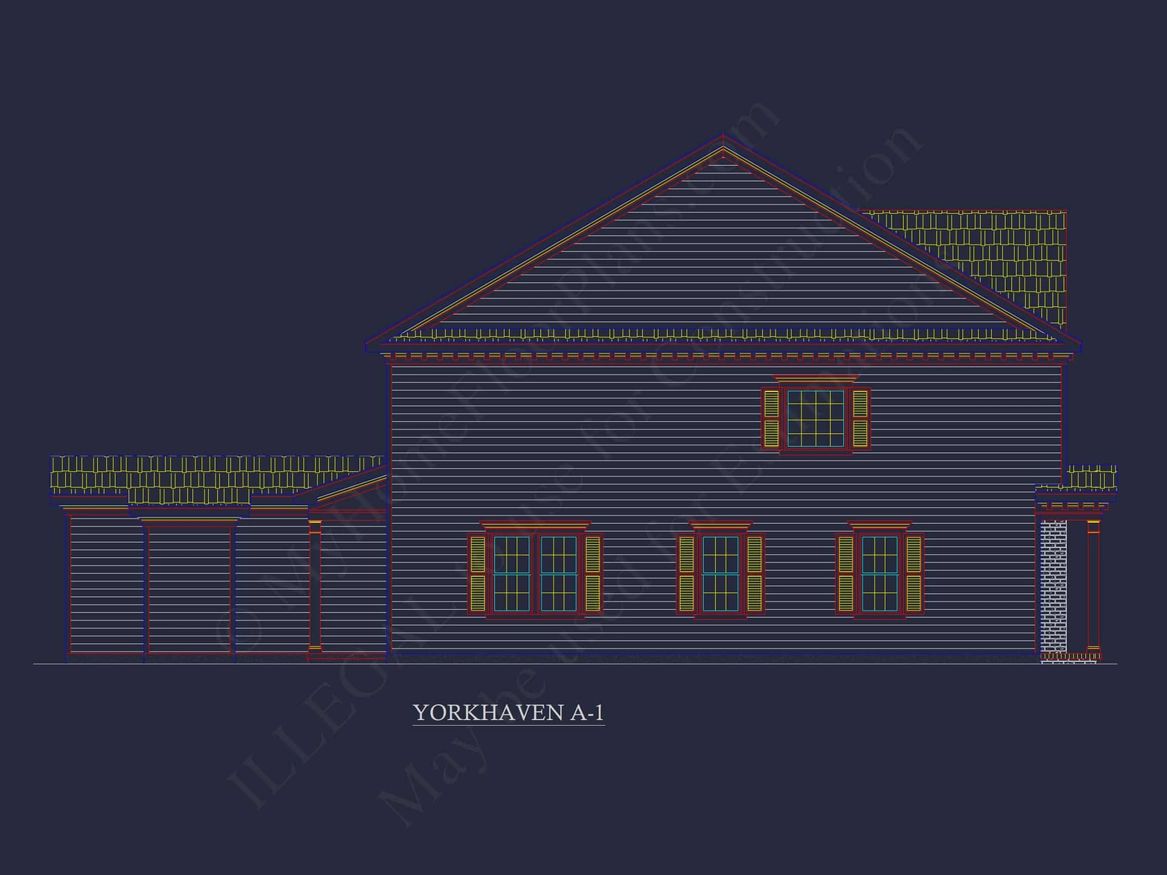 8-1395 BLDG 3 TOWNHOUSE PLAN -Colonial Revival Home Plan - 3-Bed, 2-Bath, 1,942 SF 15 Colonial Revival Townhome CAD Floor Plan & Rear Entry Garage