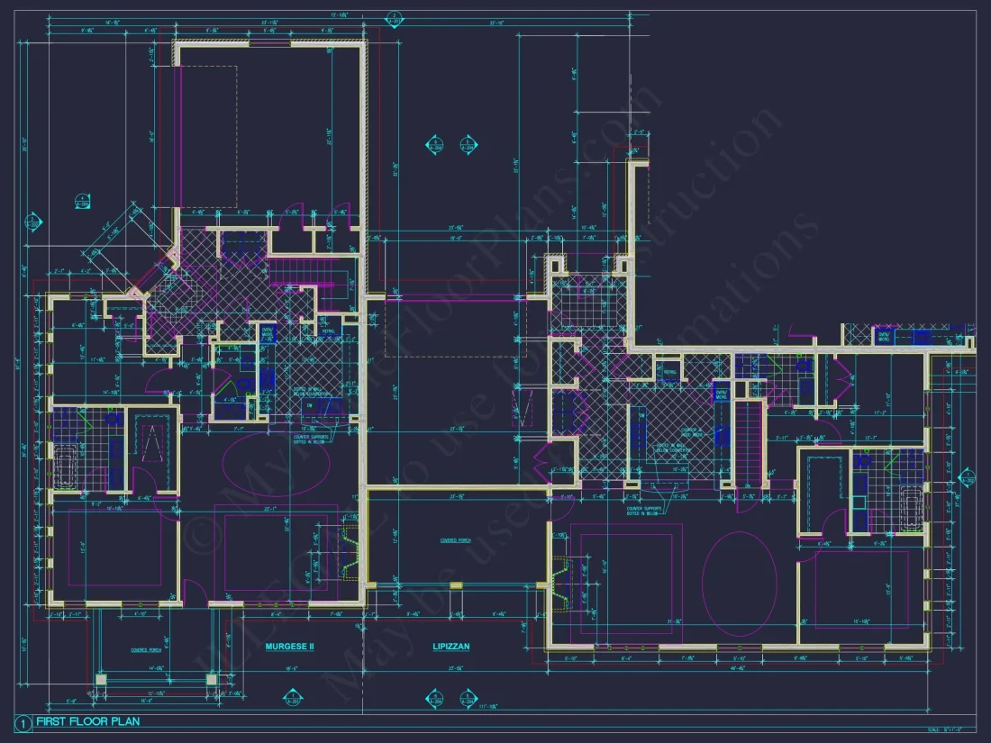 Luxury Triplex House Plan with Modern CAD Designs & Spacious Layout