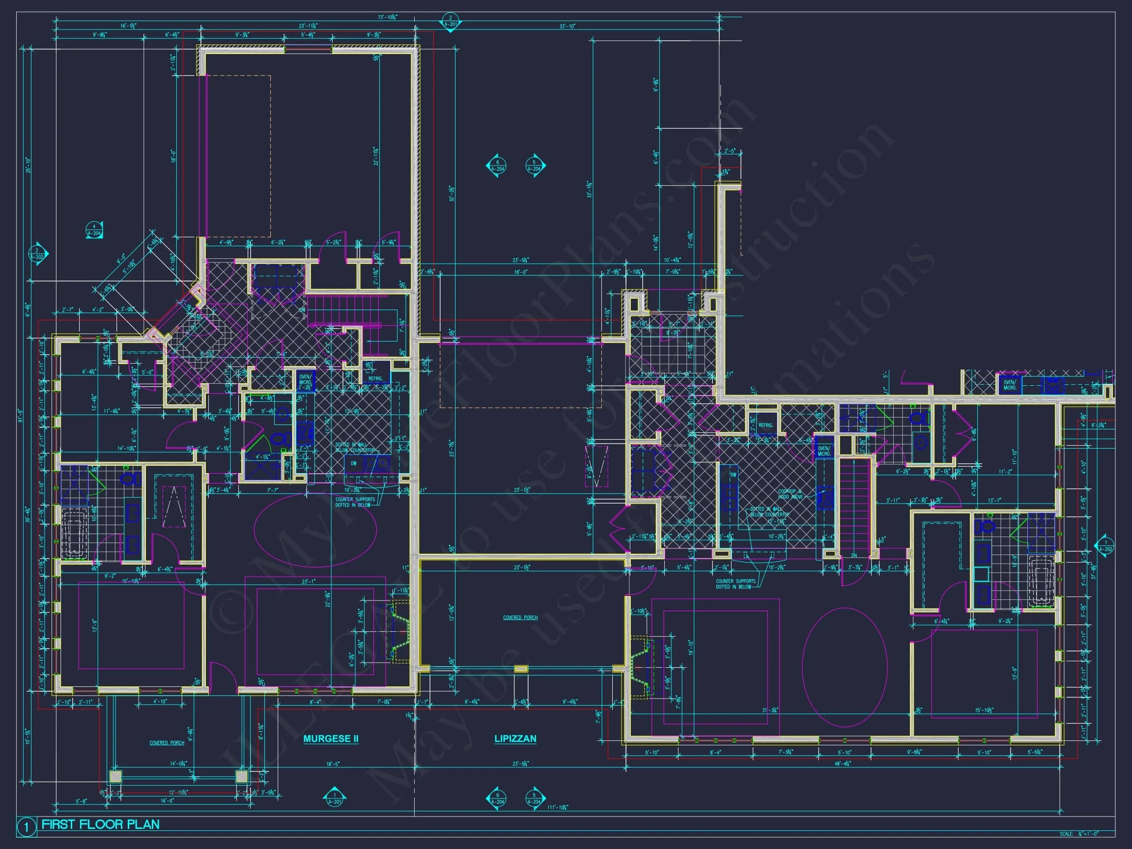 Luxury Triplex House Plan with Modern CAD Designs & Spacious Layout