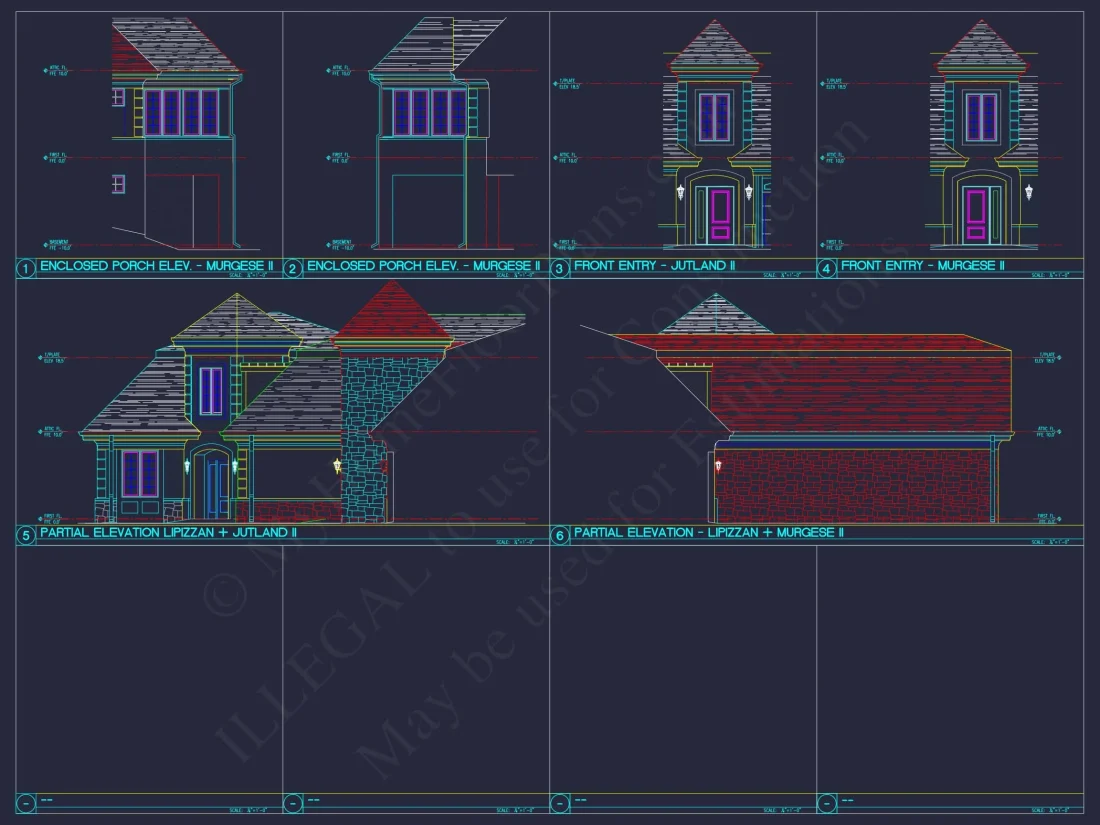 Luxury Triplex House Plan with Modern CAD Designs & Spacious Layout