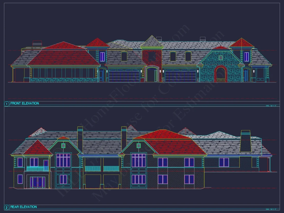 Luxury Triplex House Plan with Modern CAD Designs & Spacious Layout