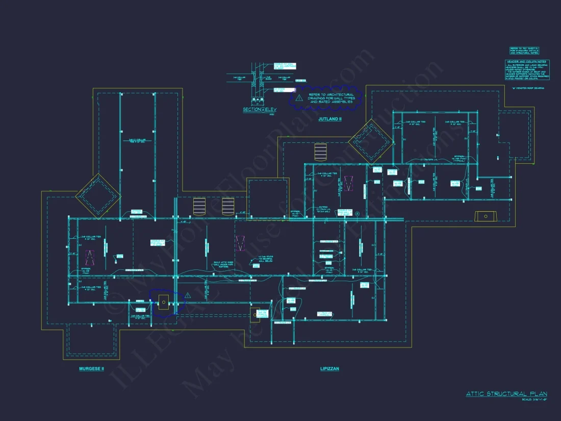 Luxury Triplex House Plan with Modern CAD Designs & Spacious Layout