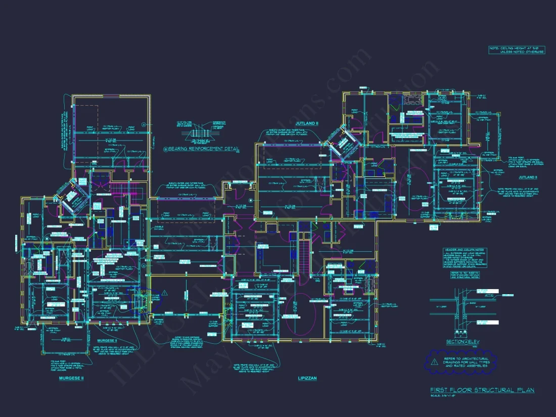 Luxury Triplex House Plan with Modern CAD Designs & Spacious Layout