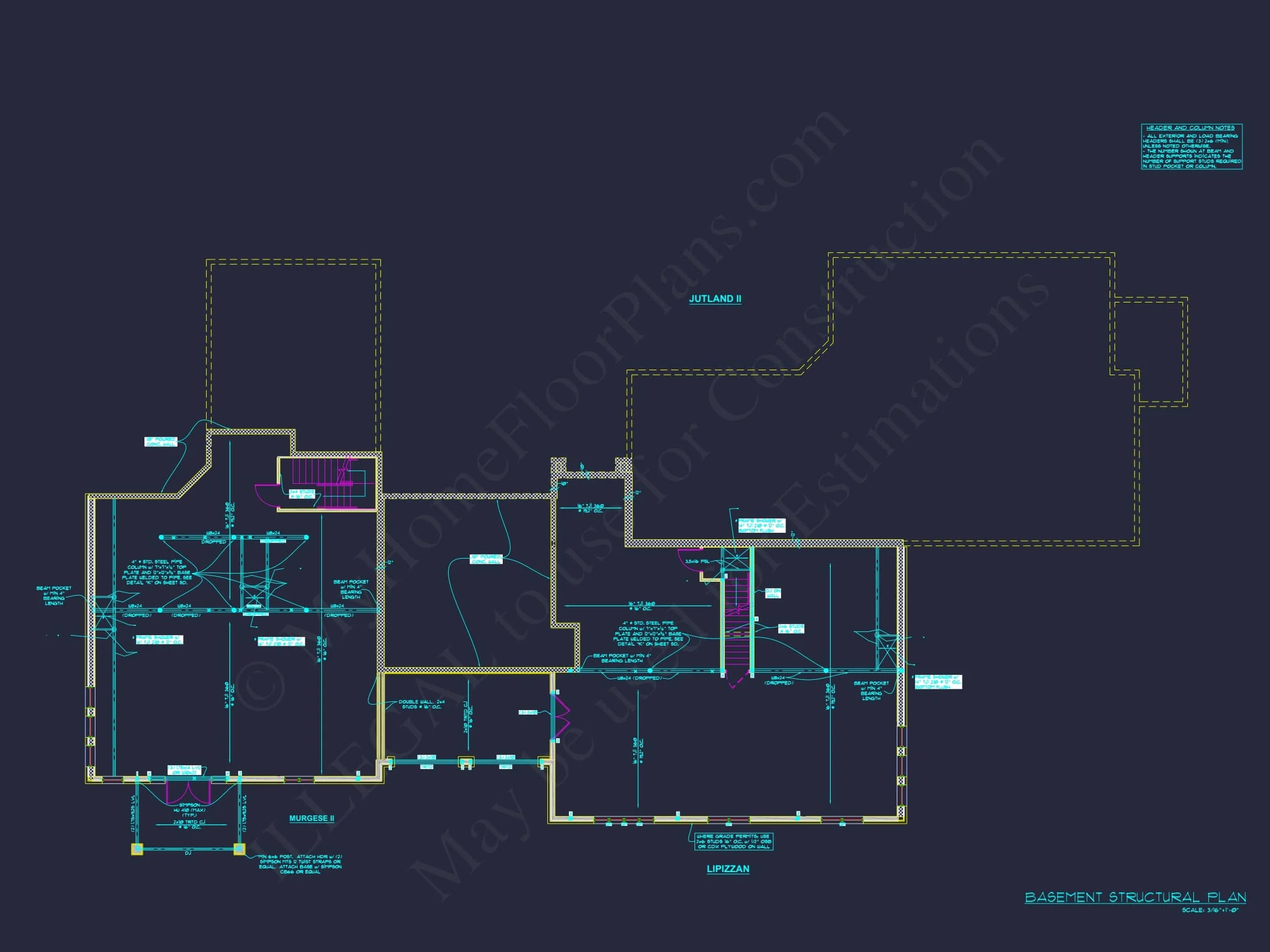 Luxury Triplex House Plan with Modern CAD Designs & Spacious Layout