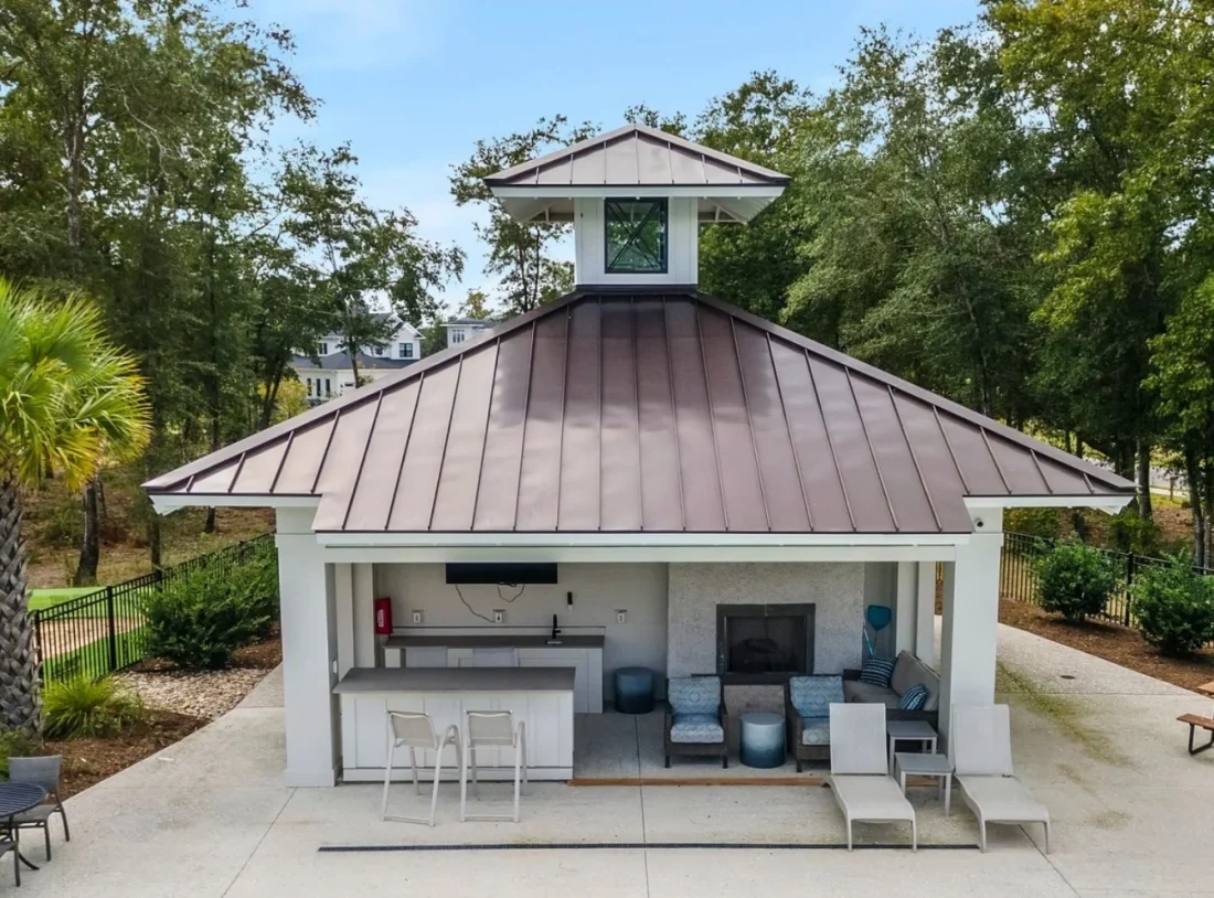 Modern Pool and Clubhouse Floor Plan with CAD Designs