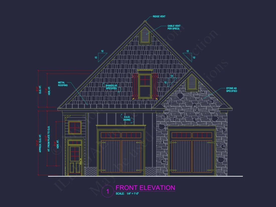 Modern Garage & Workshop Home Plan with 2 Floors in CAD