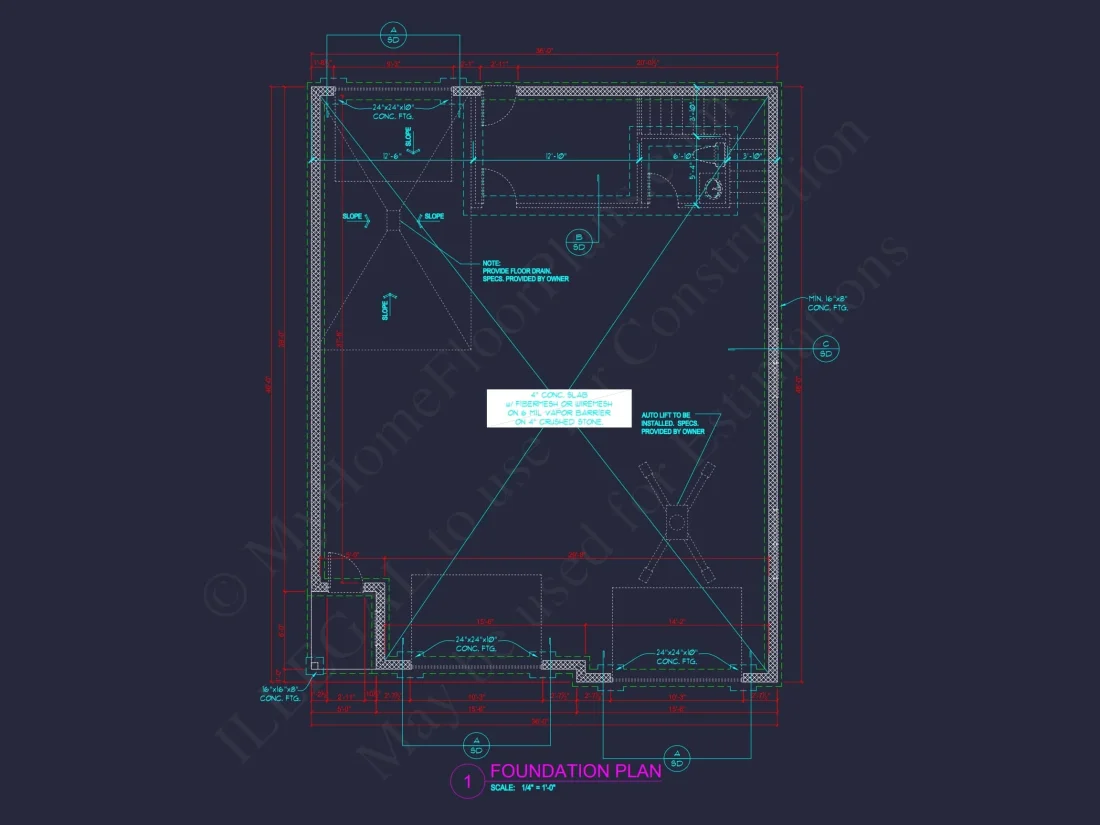 Modern Garage & Workshop Home Plan with 2 Floors in CAD