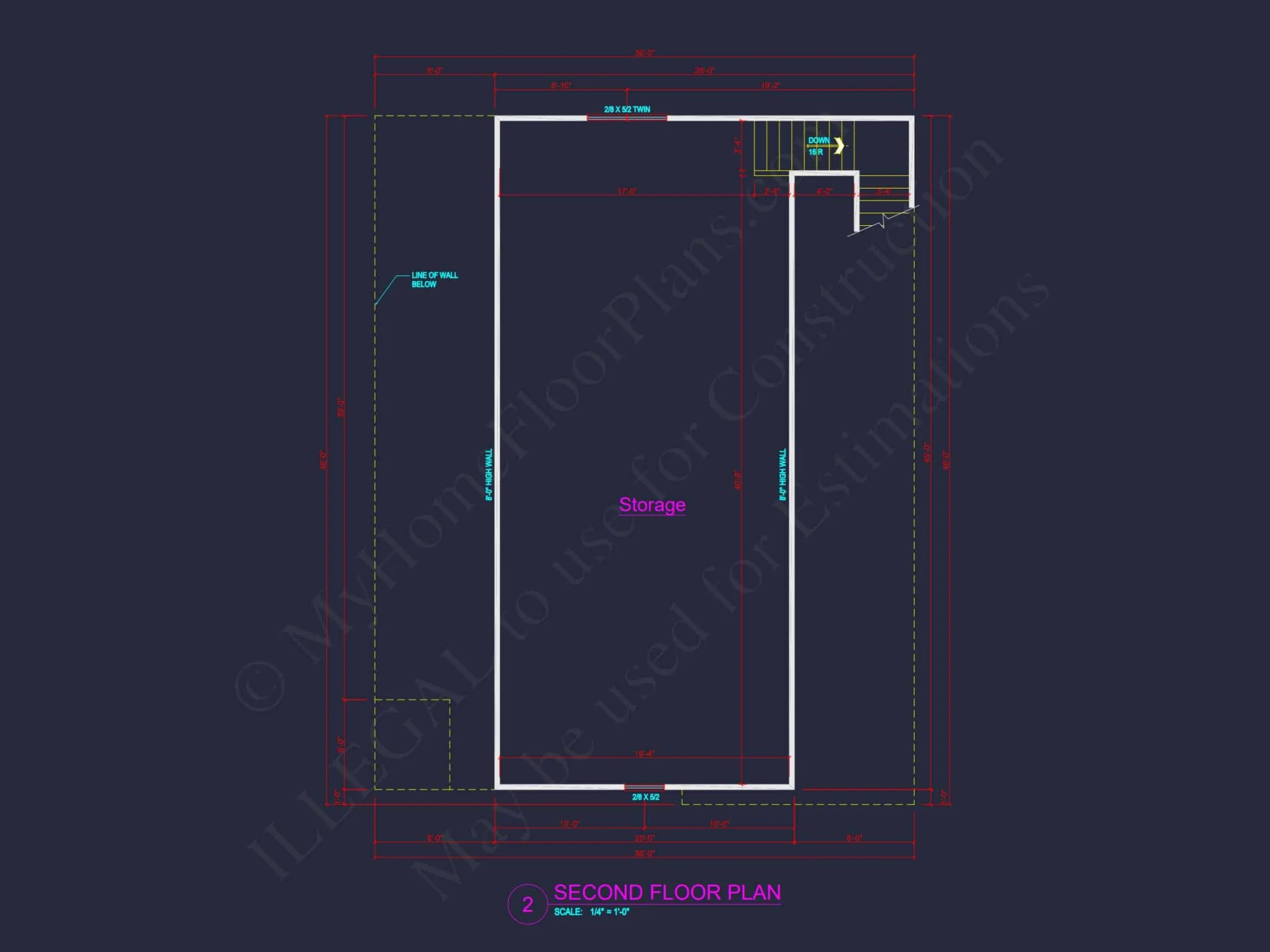 Modern Garage & Workshop Home Plan with 2 Floors in CAD