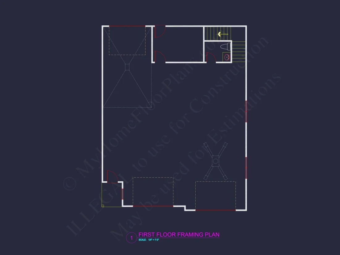 Modern Garage & Workshop Home Plan with 2 Floors in CAD