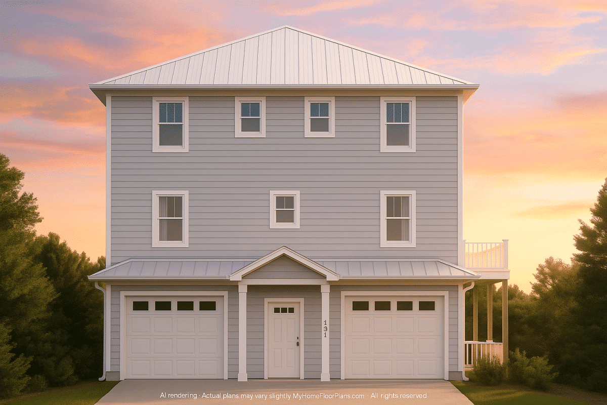 Coastal 3-Story House Plan with Storm-Tested Foundation & Open Layout