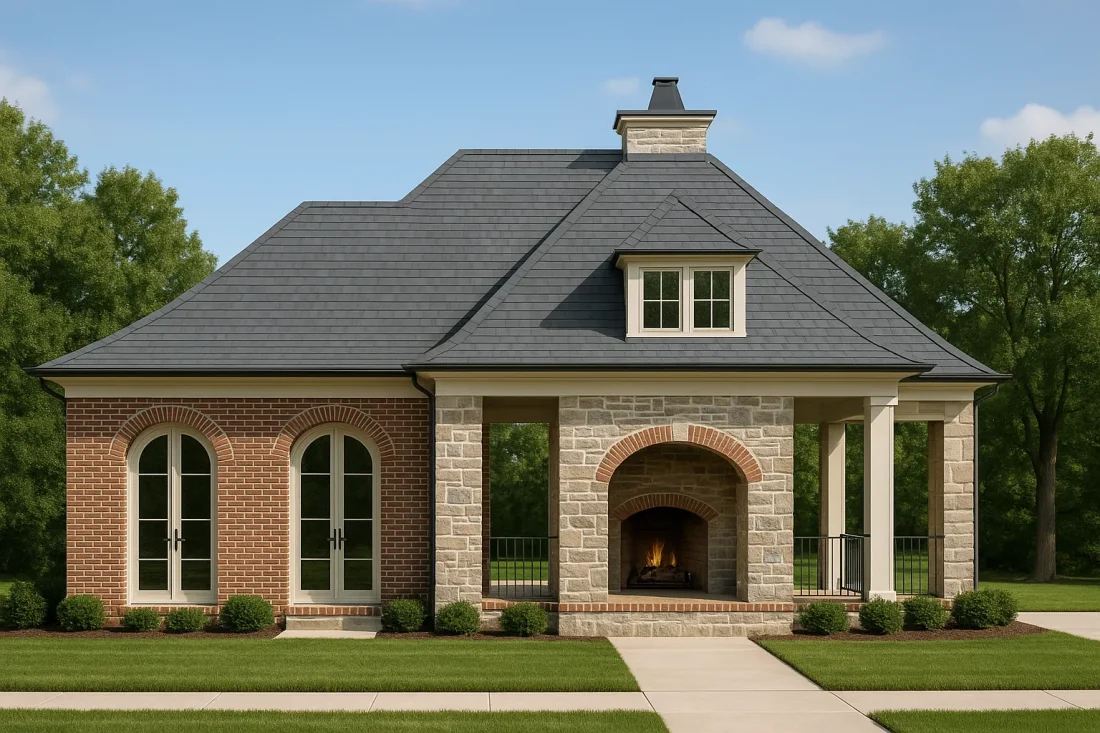 Elegant Cabana Home Plan with Vaulted Ceilings and CAD Designs