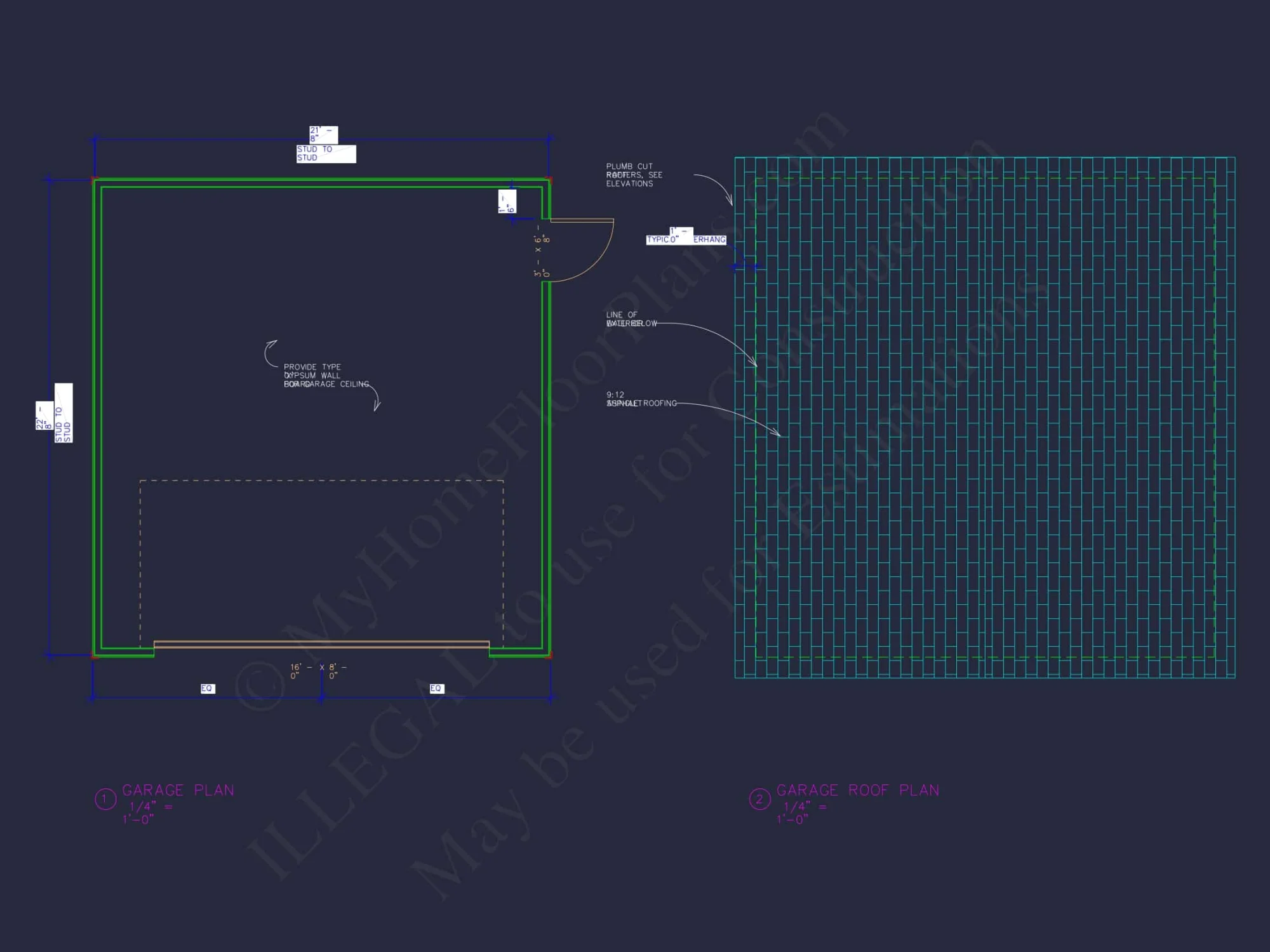 Garage & Workshop House Plan with CAD Blueprints and Designs