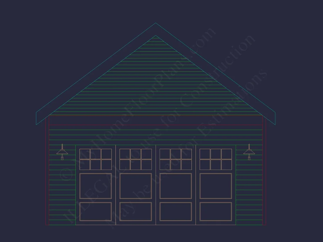 Garage & Workshop House Plan with CAD Blueprints and Designs