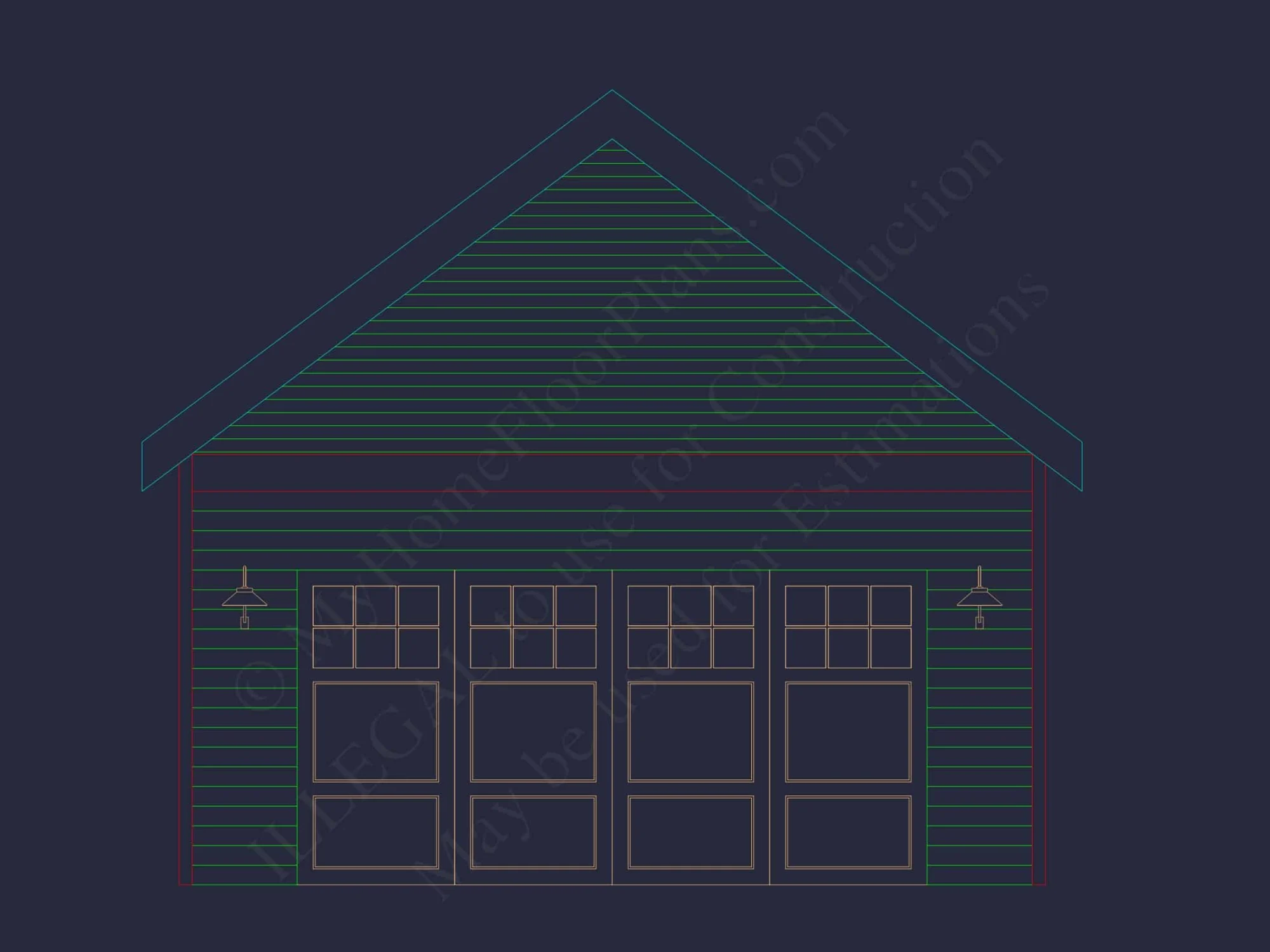 Garage & Workshop House Plan with CAD Blueprints and Designs
