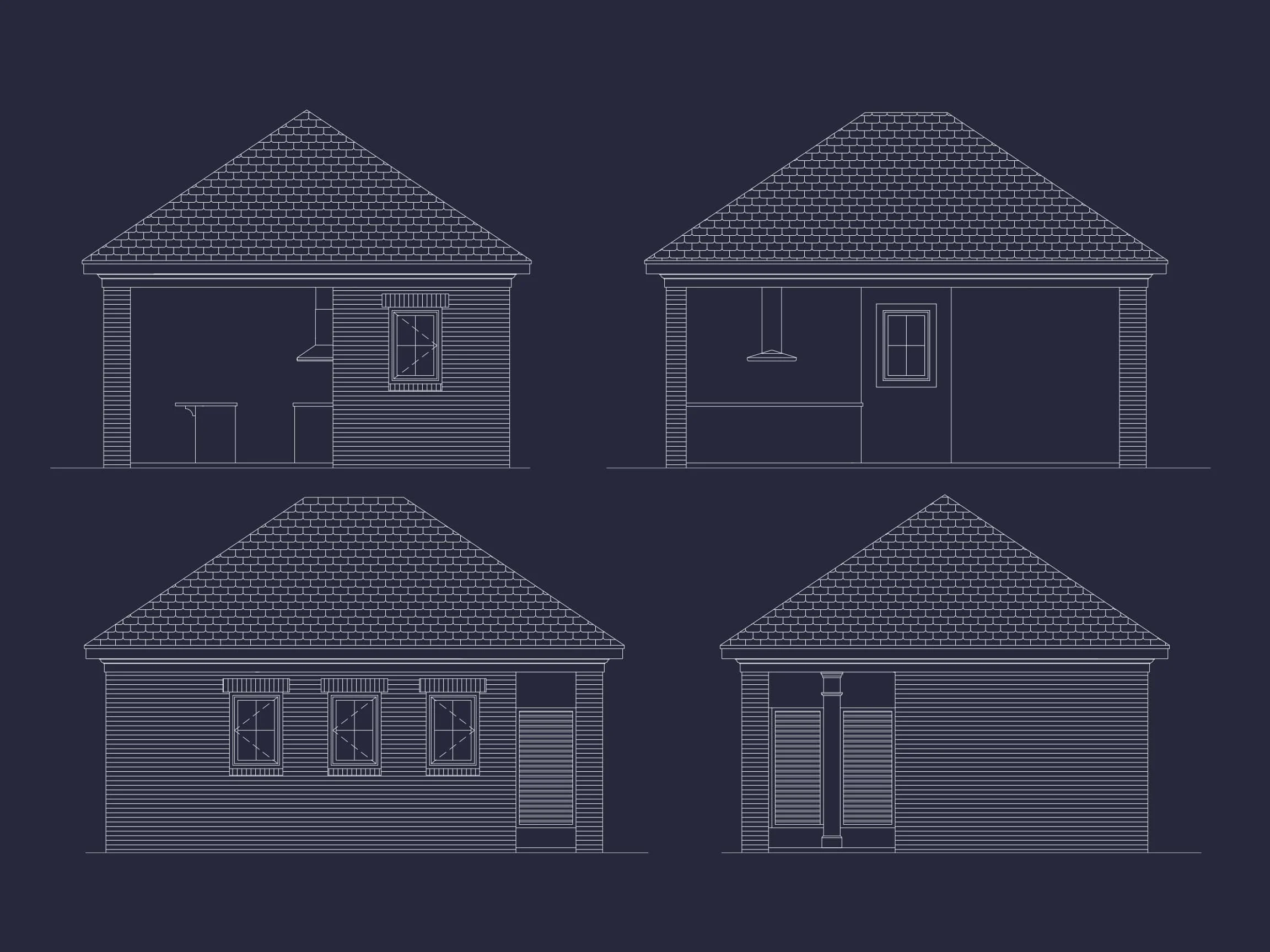 17-1164 POOL HOUSE PLAN - Stylish Pool House Floor Plan with Outdoor Kitchen and Lanai 2 Stylish Pool House Floor Plan with Outdoor Kitchen and Lanai