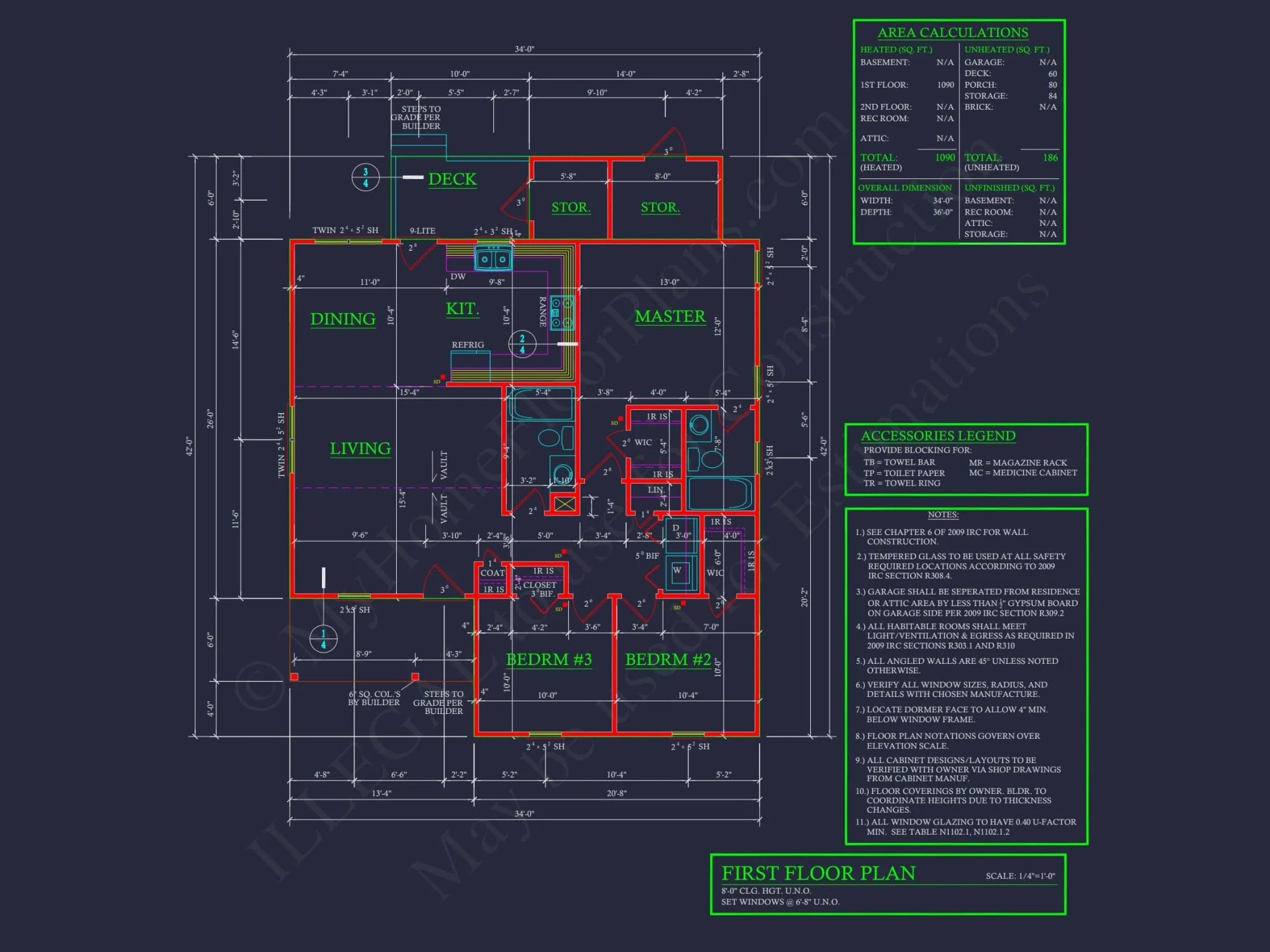 Charming 3-Bedroom Home Plan with Brick Exterior and Modern Layout