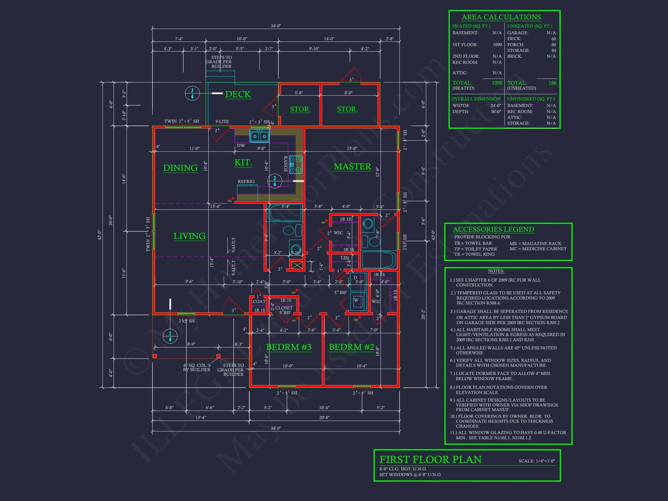 Charming 3-Bedroom Home Plan with Brick Exterior and Modern Layout