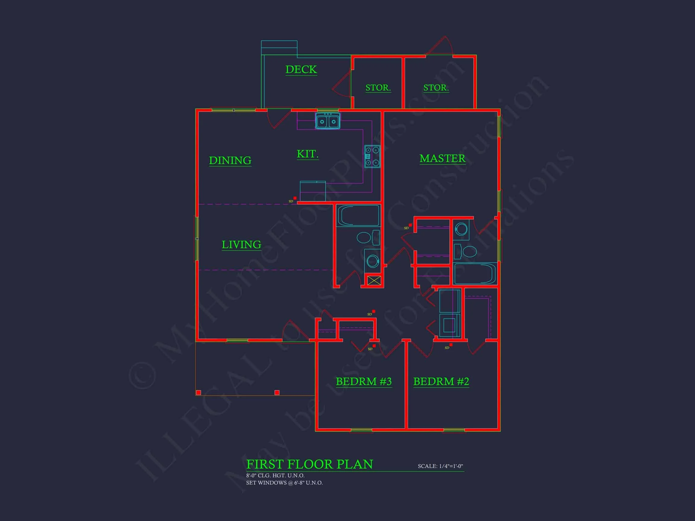 Charming 3-Bedroom Home Plan with Brick Exterior and Modern Layout