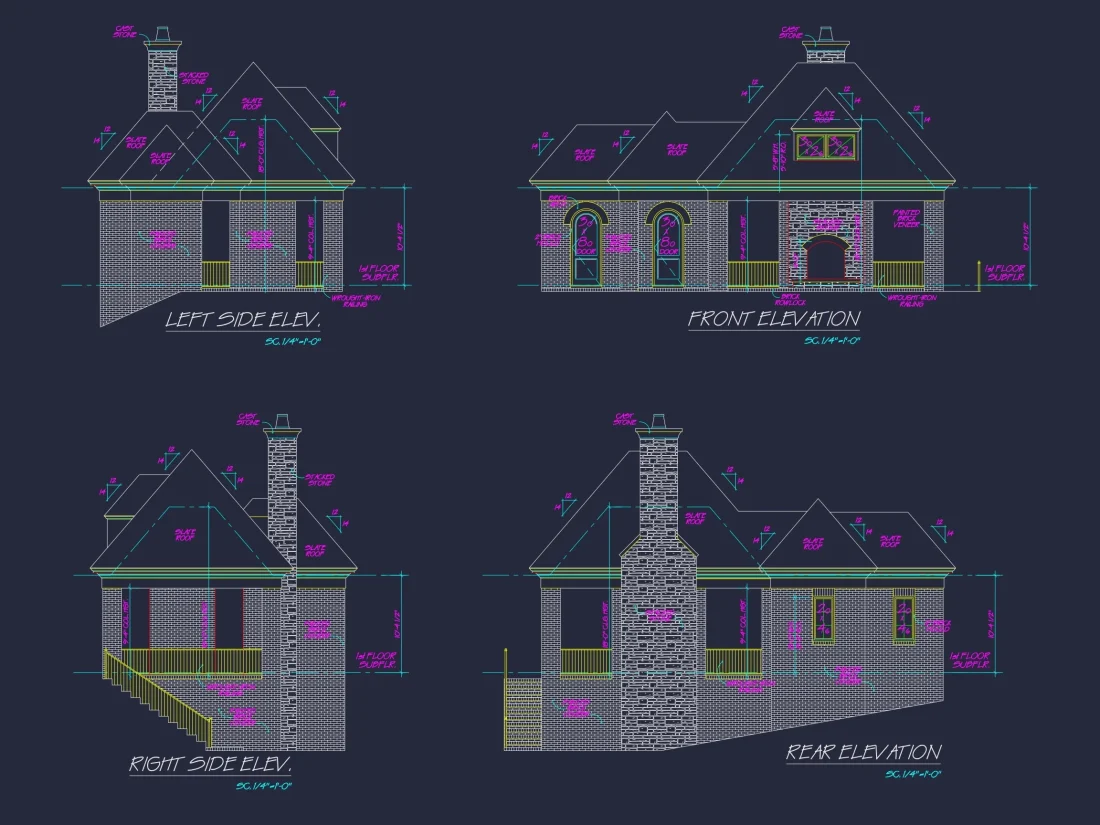 Elegant Cabana Home Plan with Vaulted Ceilings and CAD Designs