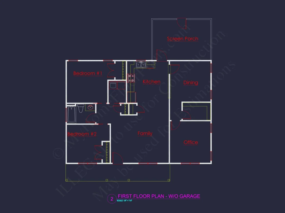Efficient Small Home Plan with Garage – Floor Plan CAD & Designs