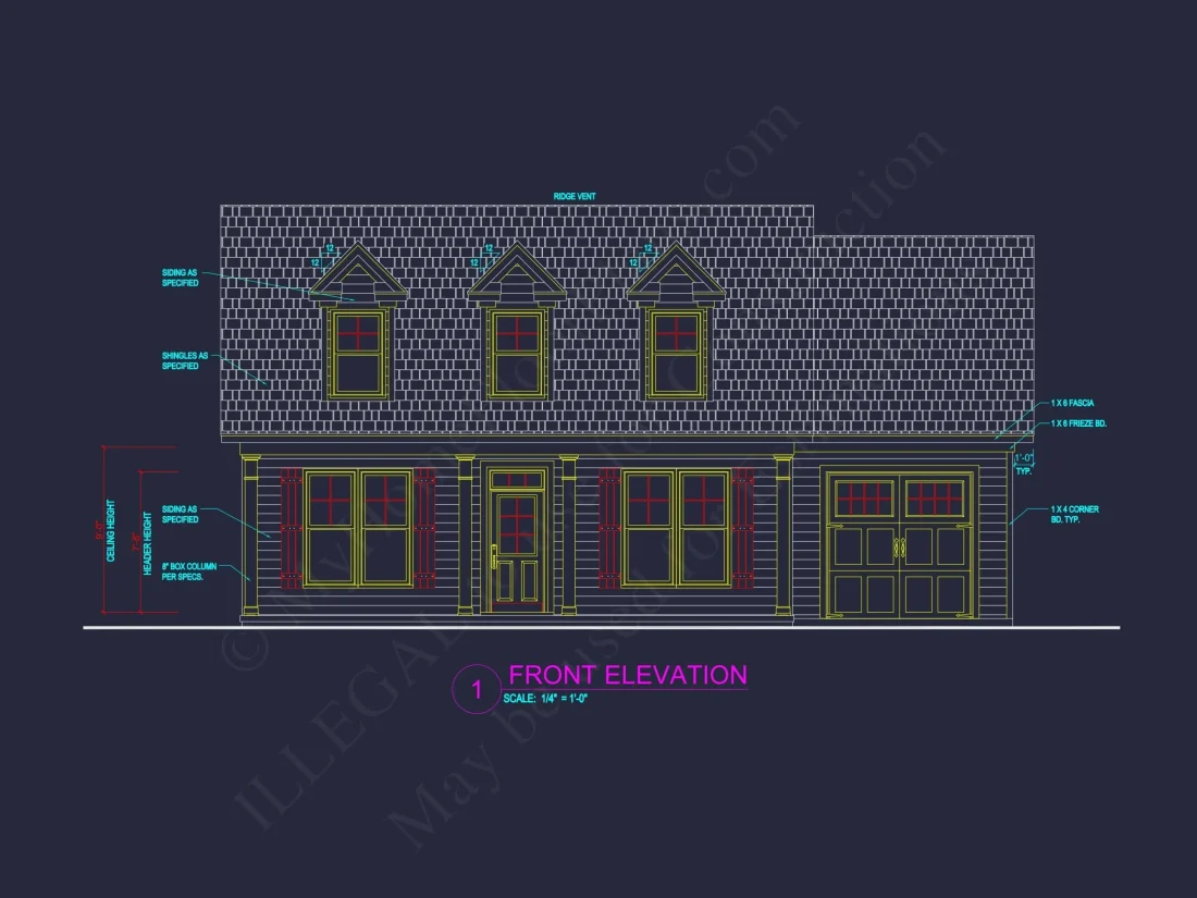 Efficient Small Home Plan with Garage – Floor Plan CAD & Designs