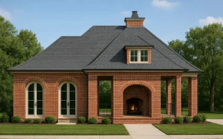Plan  13-1848 - Site Retreat |  Traditional Colonial Cabana - 1-Bed, 1-Bath, 650 SF