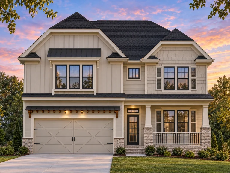 Traditional 2-Story House Plan with Office, Rec Room & 2-Car Garage