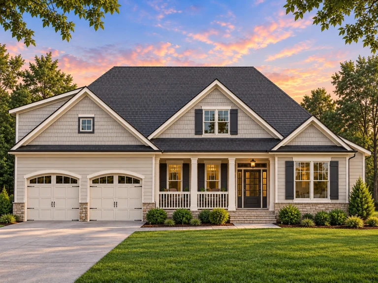 Modern Craftsman House Plan with Open Layout and Screened Porch