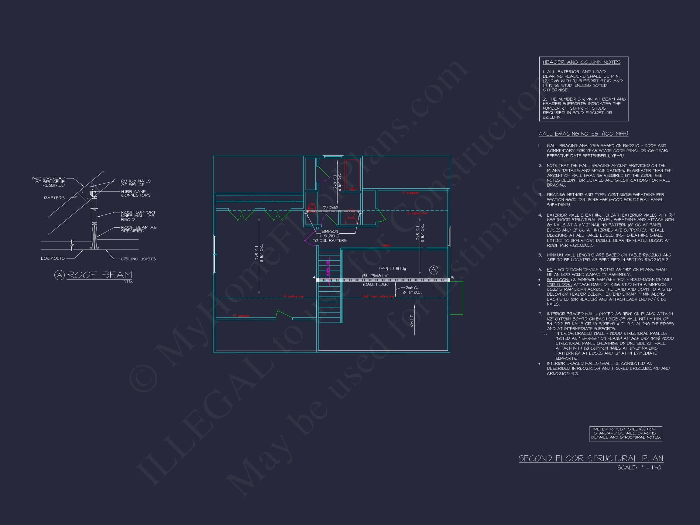 16-1634 HOUSE PLAN - Elegant House Plan & Floor Design: 2-Bedroom Classic Blueprint 6 16-1634 HOME PLAN