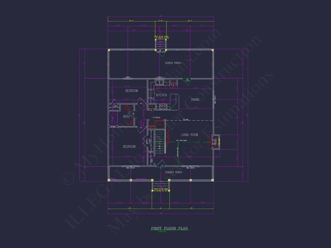 Elegant Home Plan & Floor Design 2-Bedroom Classic Blueprint