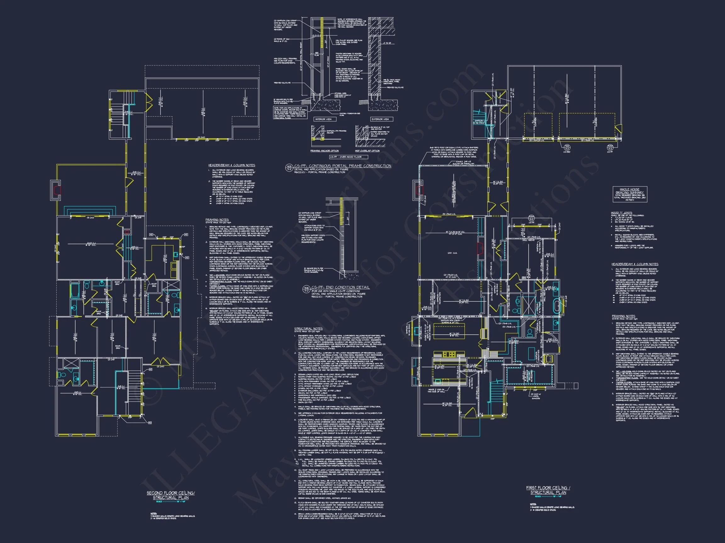 20-1231 HOUSE PLAN - Custom House Plan | 2-Story Floor Plans with CAD Designs 3 Custom 2-Story House Plan with Colonial Revival Design & CAD Blueprints
