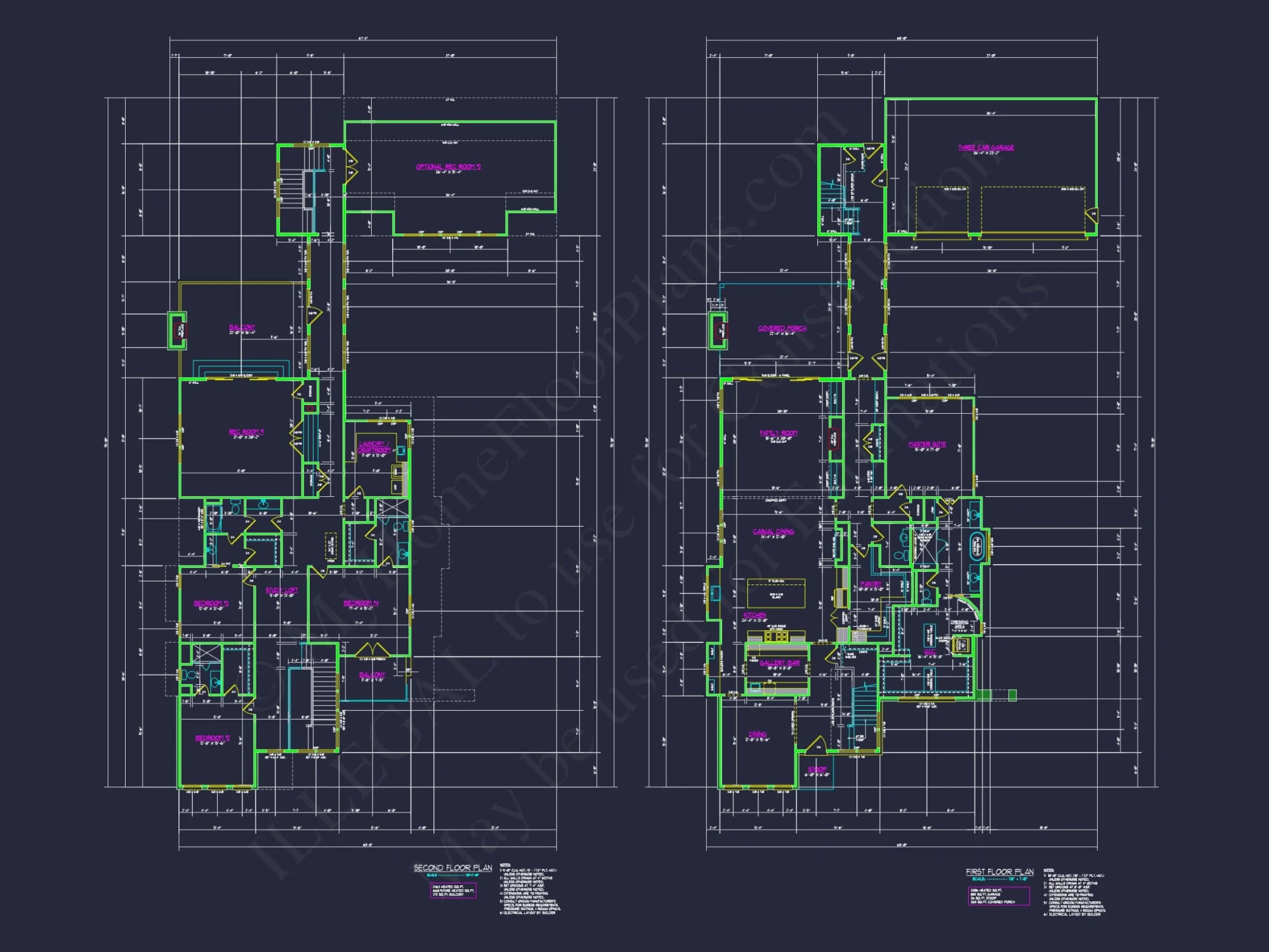 Custom 2-Story House Plan with Colonial Revival Design & CAD Blueprints