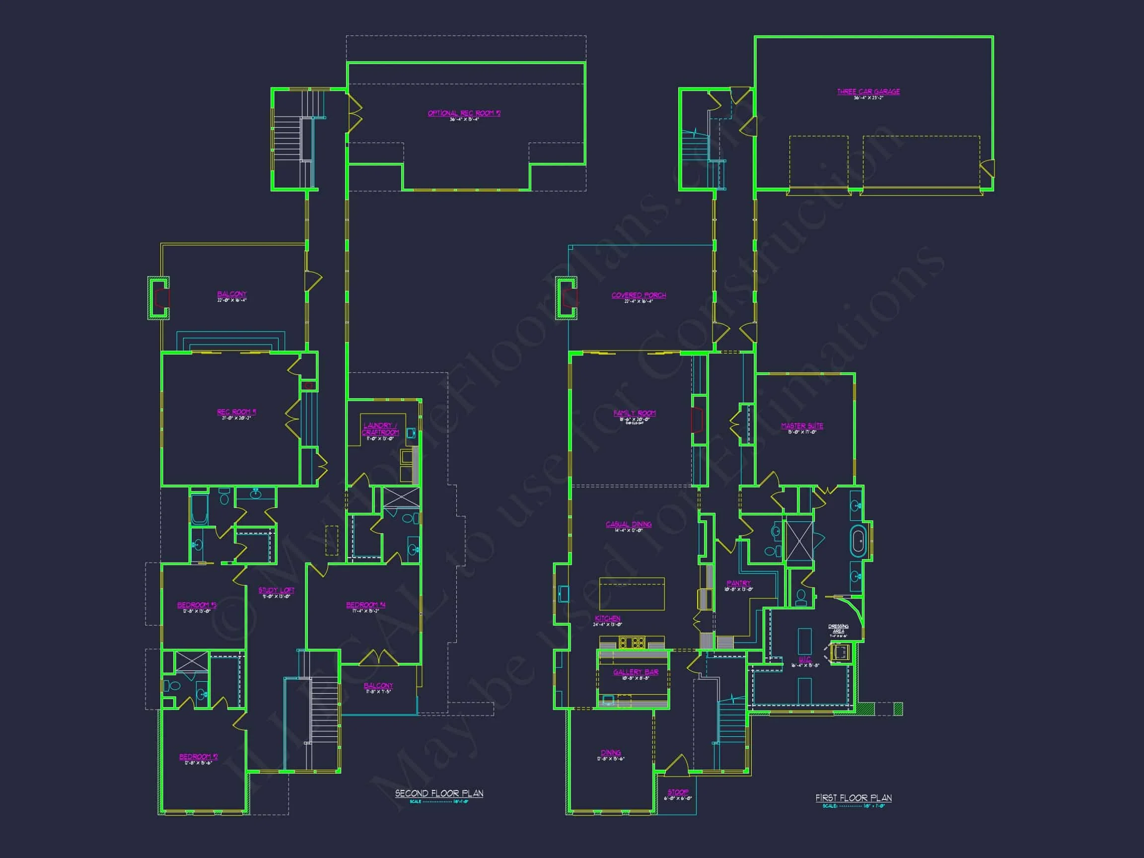 20-1231 HOUSE PLAN - Custom House Plan | 2-Story Floor Plans with CAD Designs 6 Custom 2-Story House Plan with Colonial Revival Design & CAD Blueprints