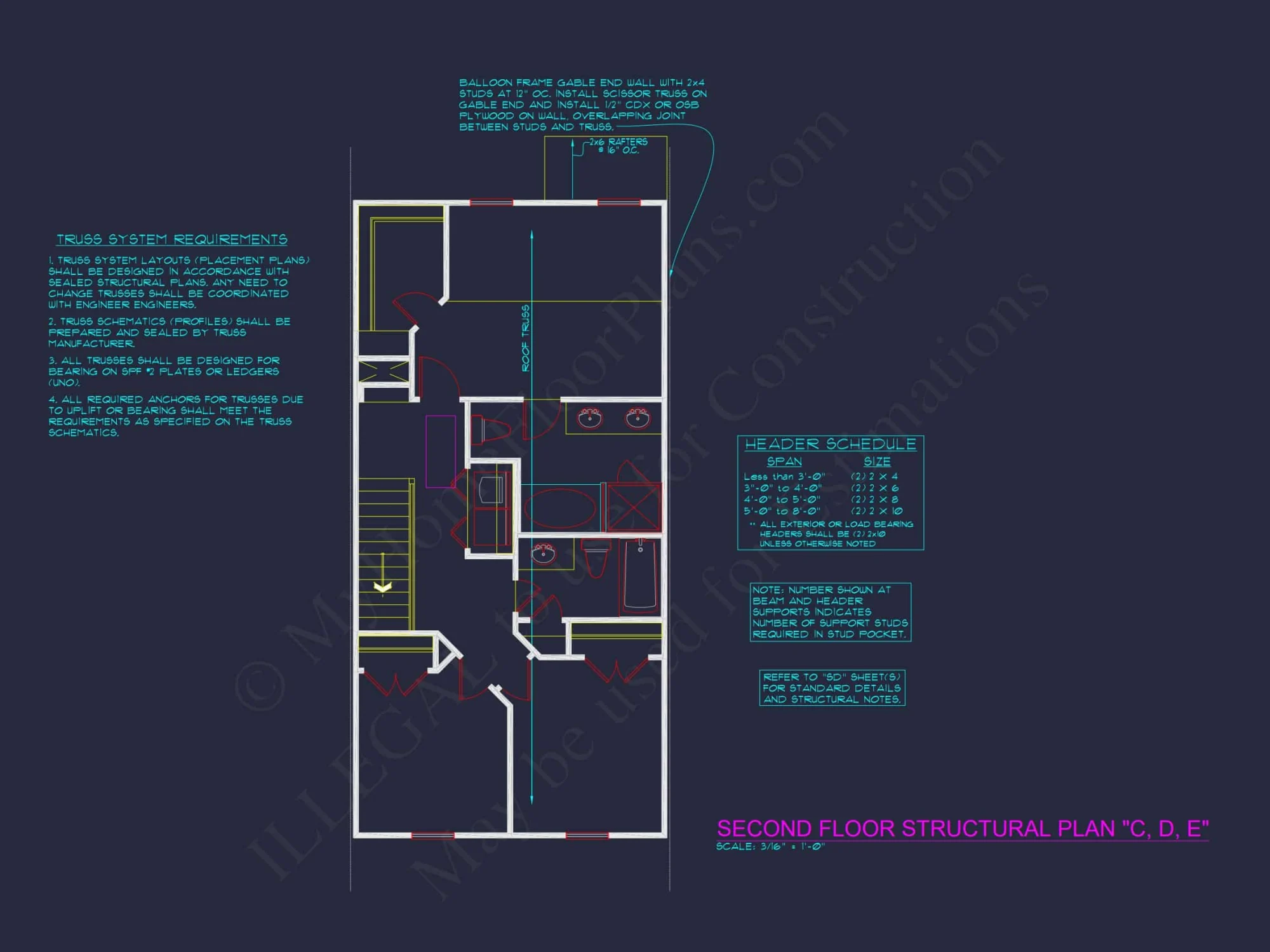 Modern 2-Story Townhome Floor Plan with Open Layout and CAD Blueprints