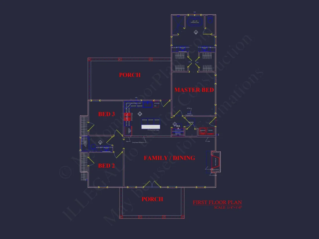 Elegant Home Plan with Blueprint for Modern Family Living