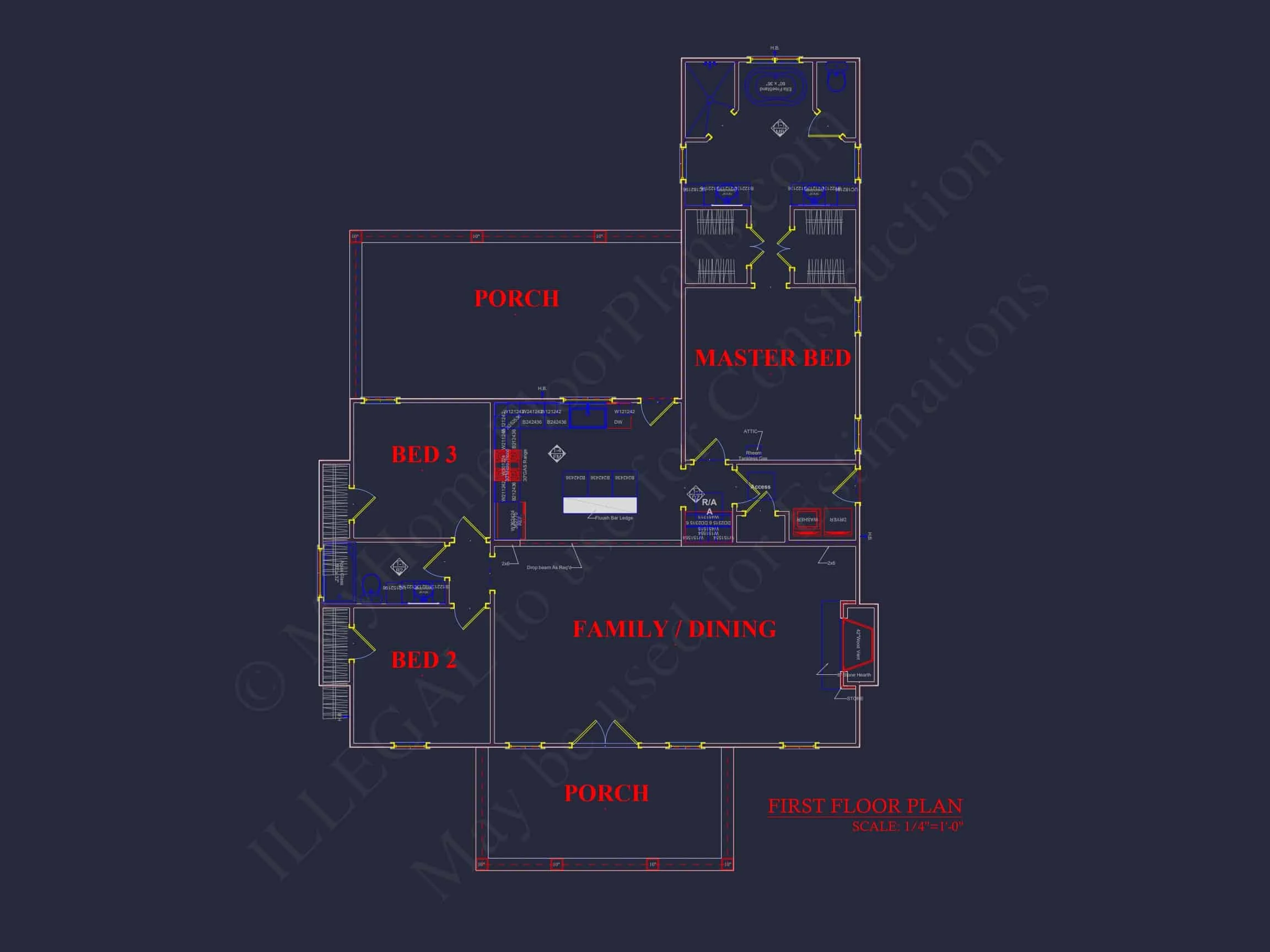 19-2257 HOUSE PLAN - Traditional Cottage Home Plan - 3-Bed, 2-Bath, 1,450 SF 7 Elegant Home Plan with Blueprint for Modern Family Living