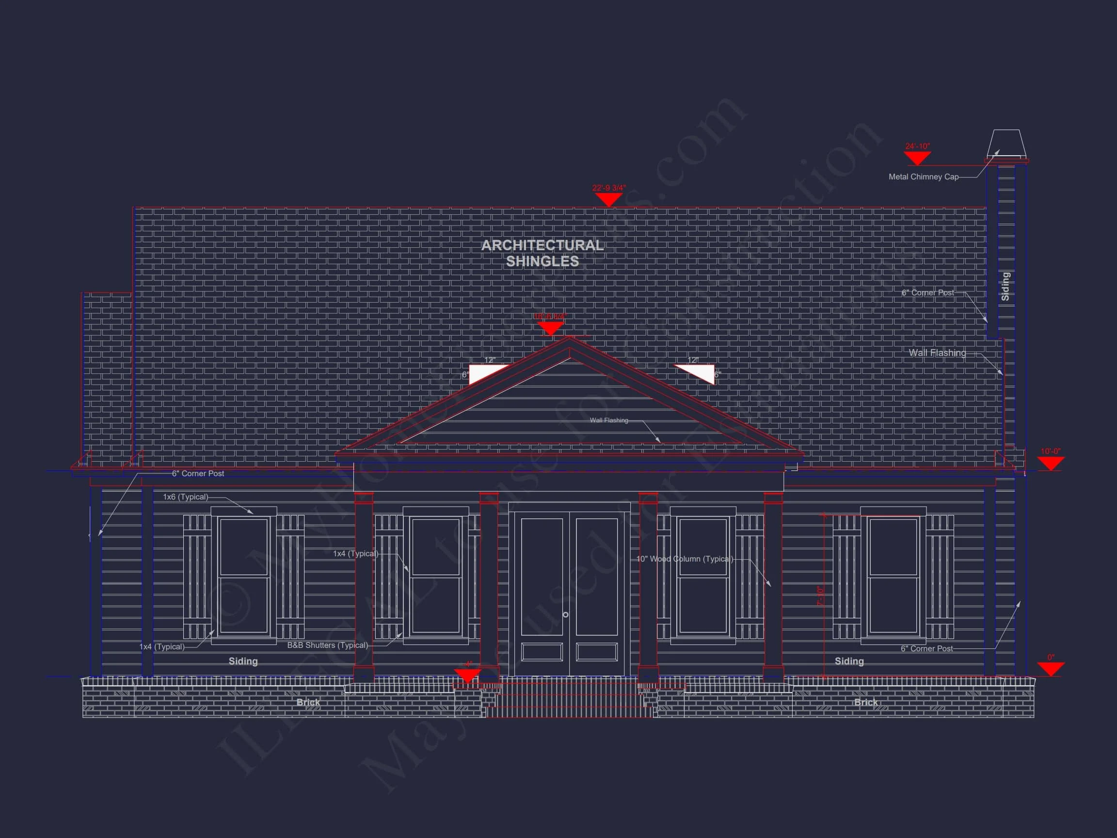 19-2257 HOUSE PLAN - Traditional Cottage Home Plan - 3-Bed, 2-Bath, 1,450 SF 2 Elegant Home Plan with Blueprint for Modern Family Living
