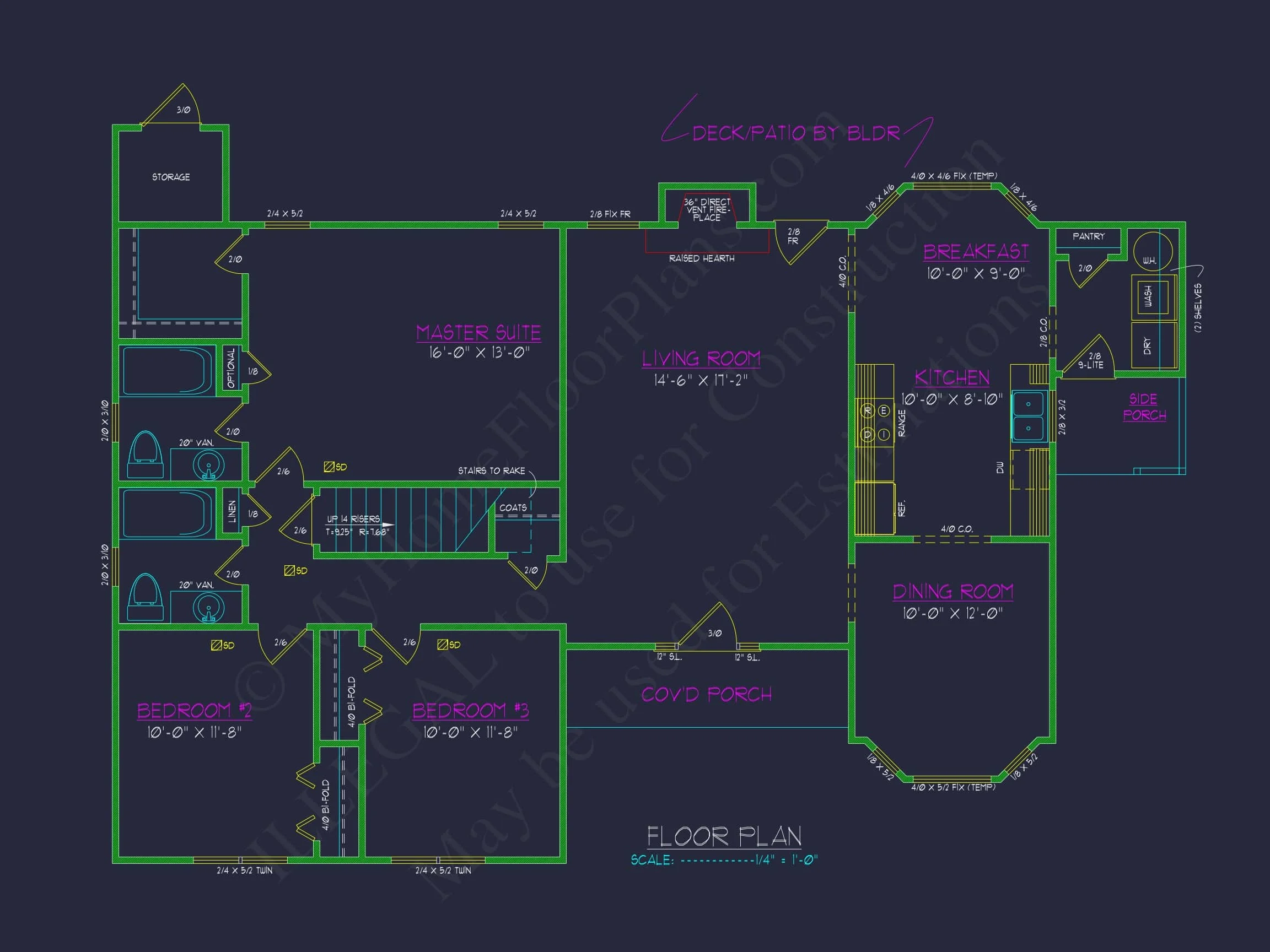 Traditional Home Plan Functional One-Story Layout with CAD Blueprints
