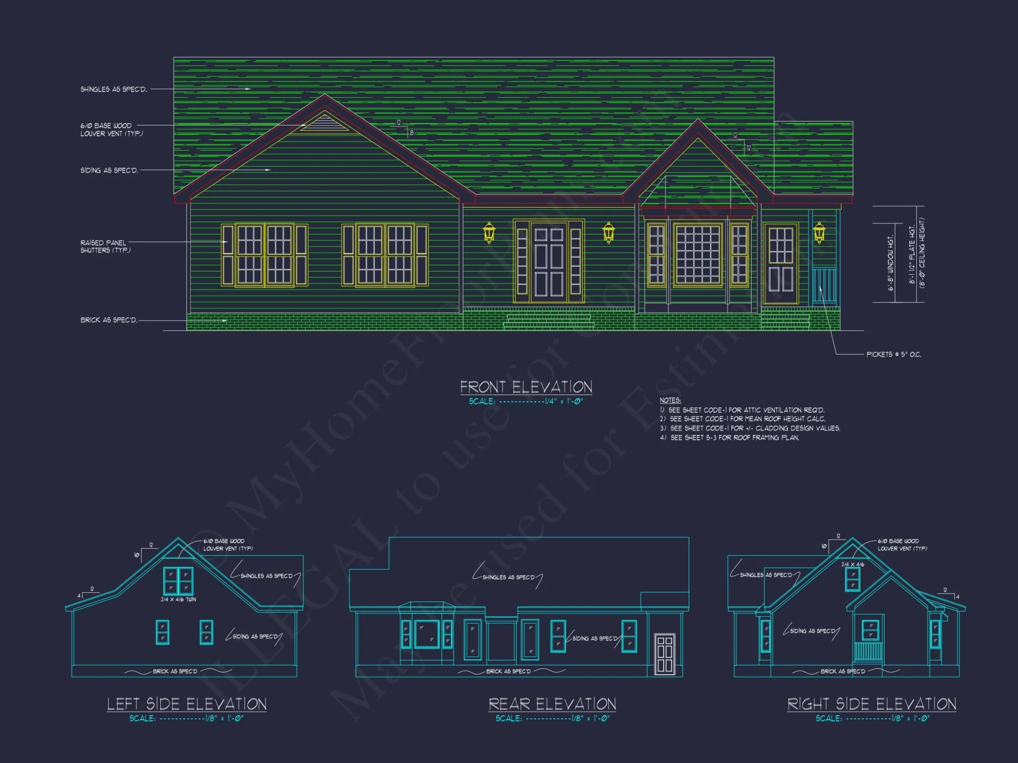Traditional Home Plan Functional One-Story Layout with CAD Blueprints