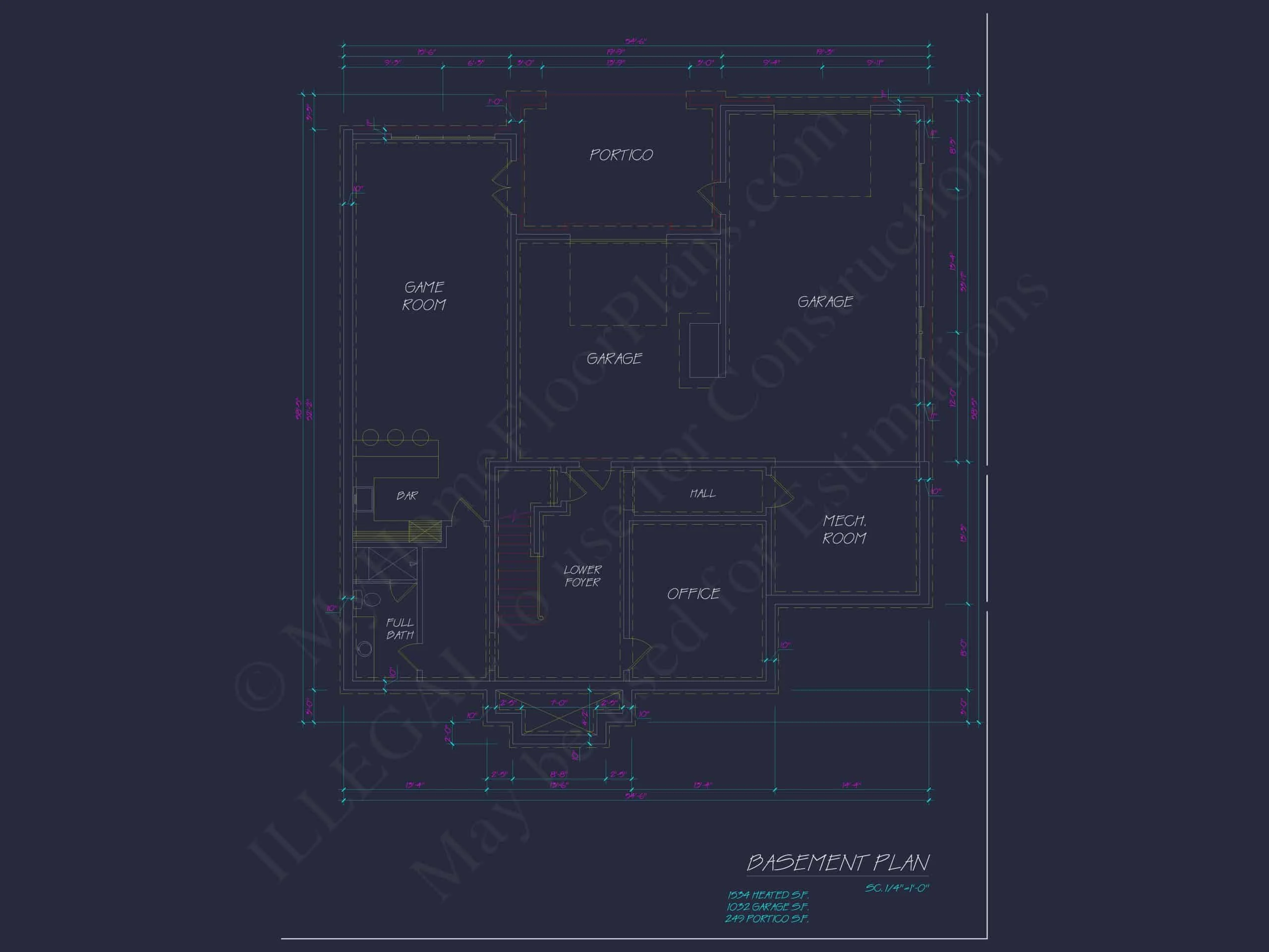 8-1100 HOUSE PLAN - French Provincial Home Plan - 4-Bed, 3-Bath, 3,200 SF 4 3-Story House Plan with Basement, Balcony & Open Floor Layout
