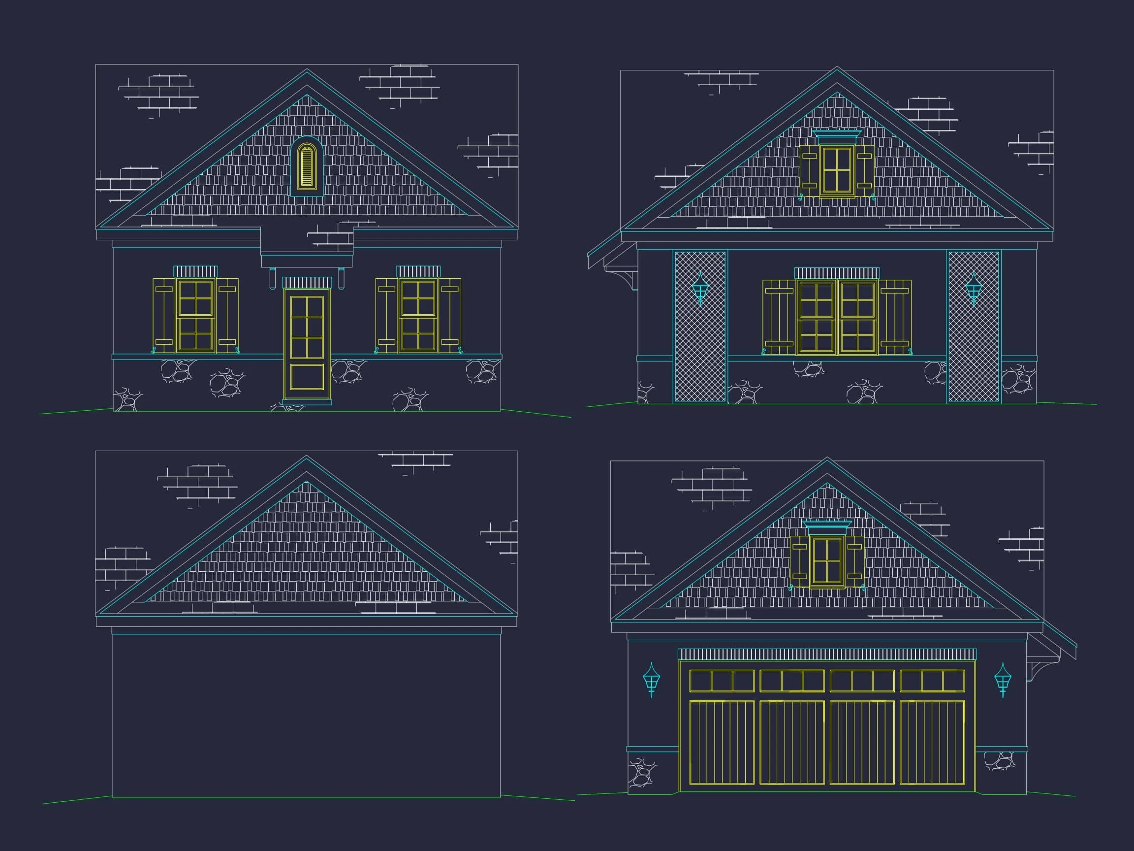 15-1224 GARAGE PLAN - Modern Suburban Garage Plan and Blueprint for House Design 2 Modern Suburban Garage Plan and Blueprint for House Design