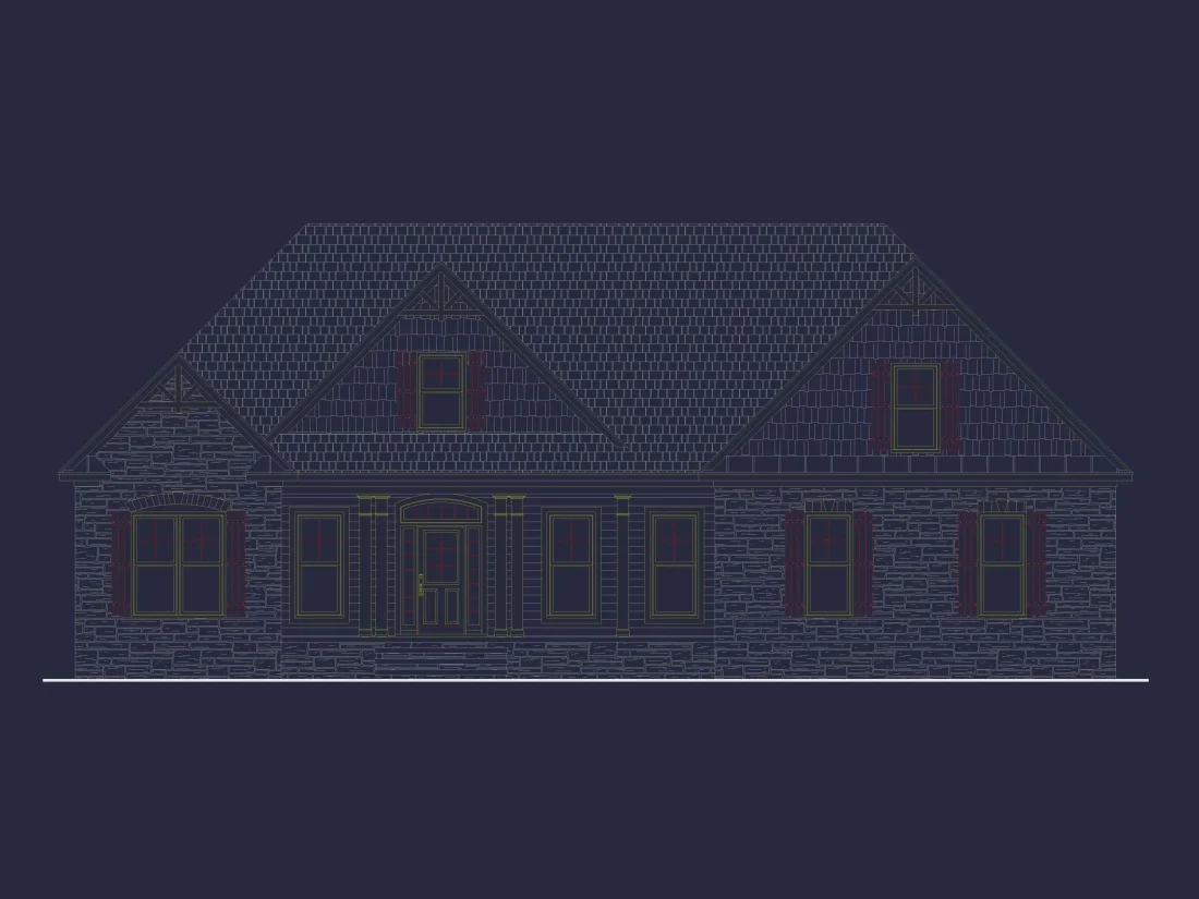 Charming 1.5-Story Home Blueprint with Craftsman Style and CAD Designs