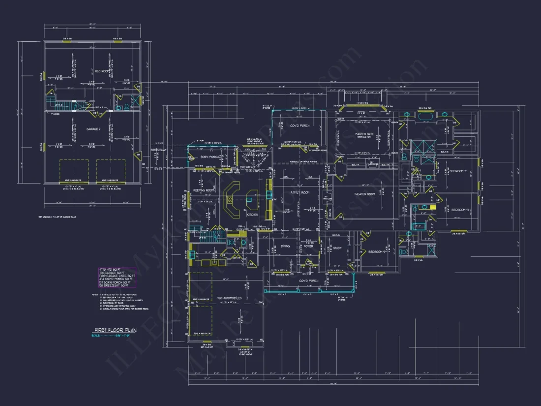 Luxury House Plan with Spacious Floor Plan, CAD Designs & Blueprint