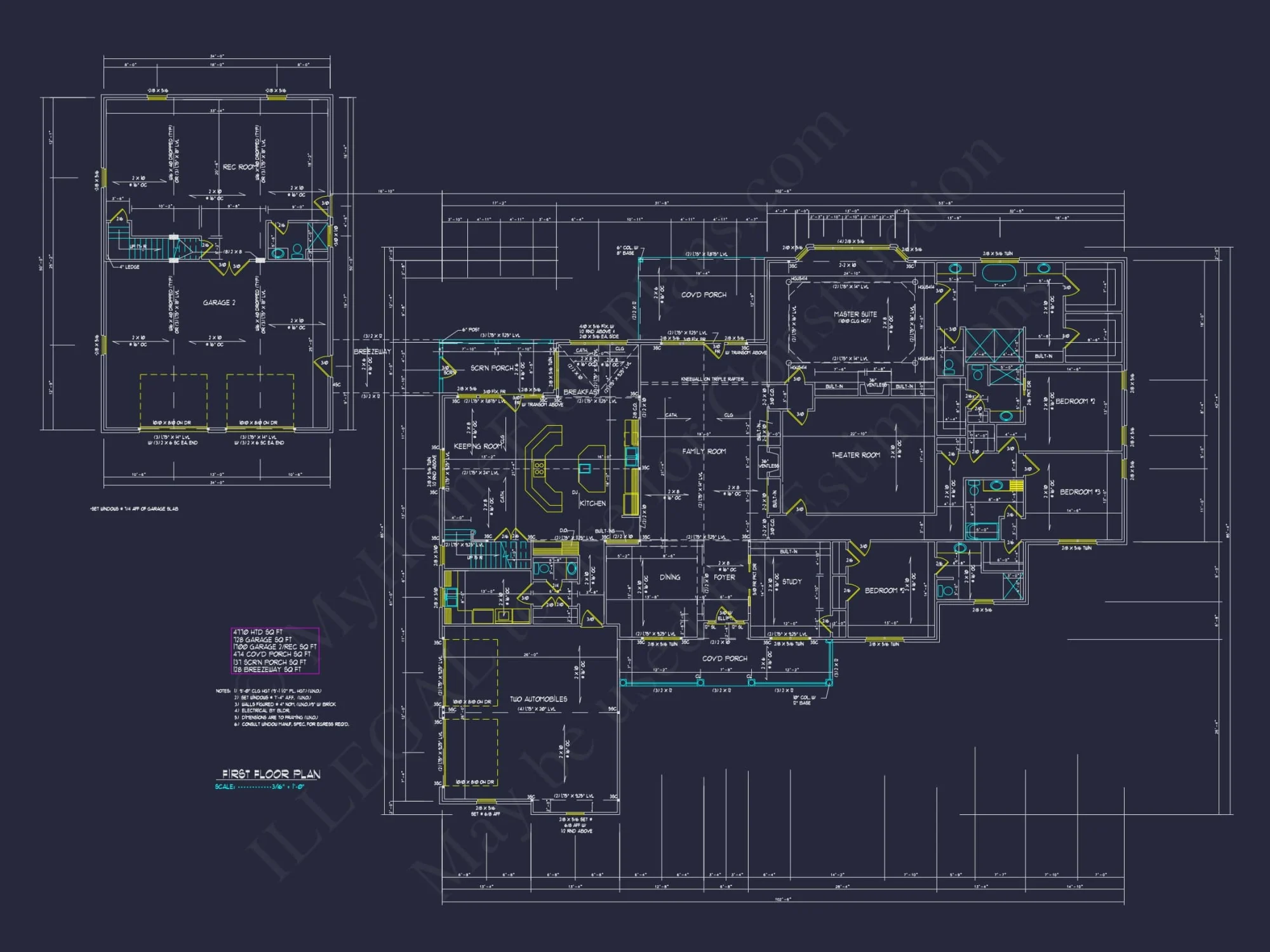 Luxury House Plan with Spacious Floor Plan, CAD Designs & Blueprint
